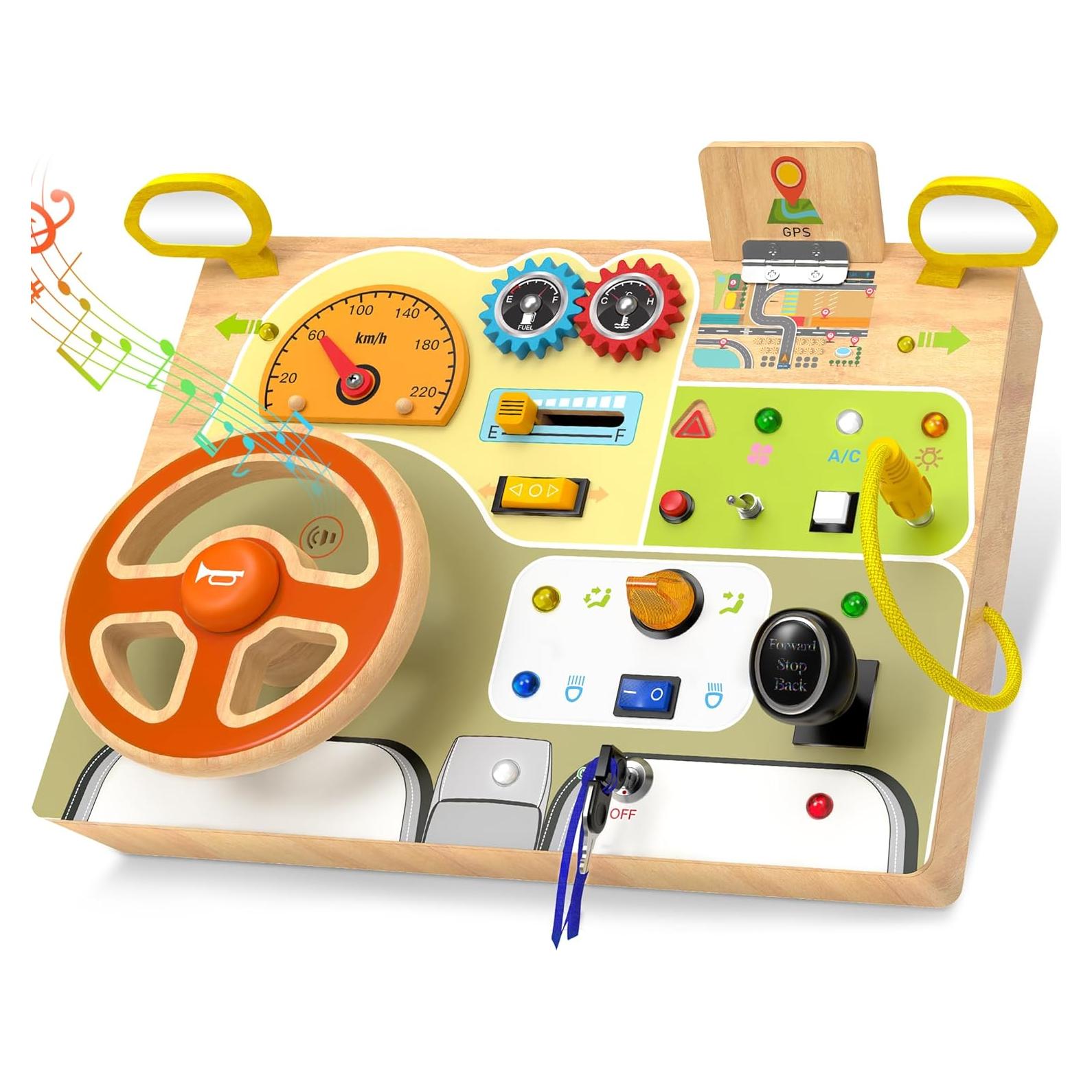 Tablero de Actividades Montessori JGOBUB - Juguete Educativo de Madera para Niños 3+ Años