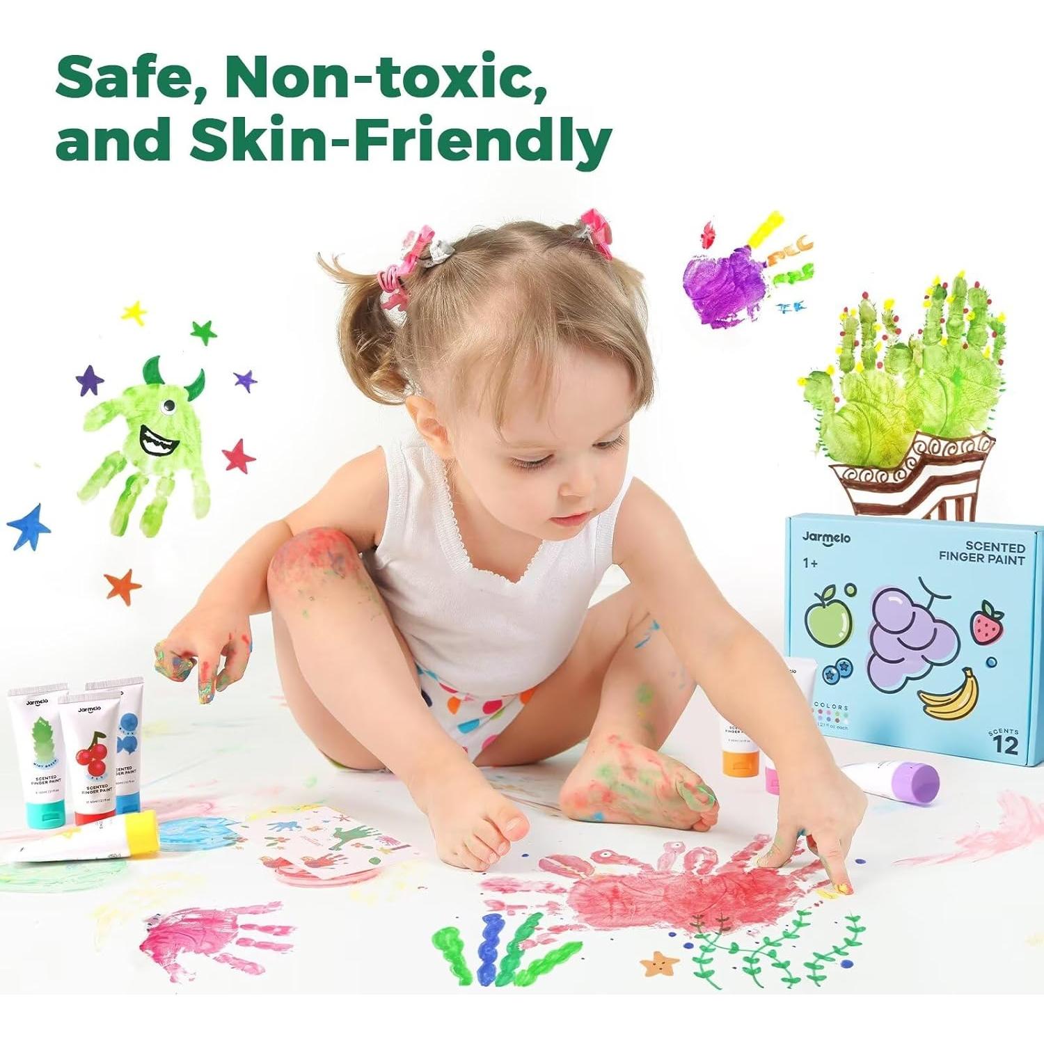 Pinturas de Dedos Aromáticas Jar Melo 12 Colores 60 ml