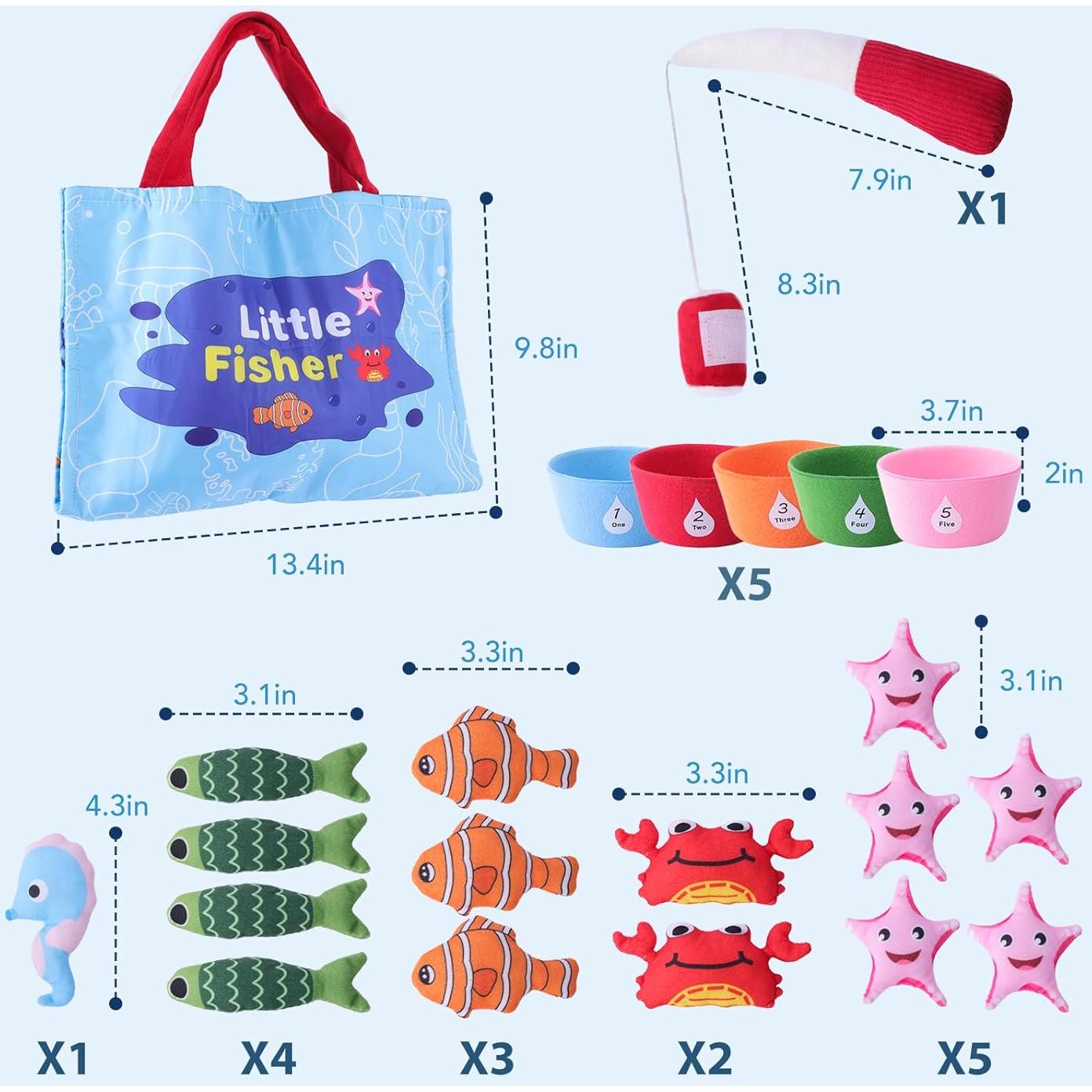 Juguete Montessori de Pesca para Niños 1-3 Años - 22 Piezas