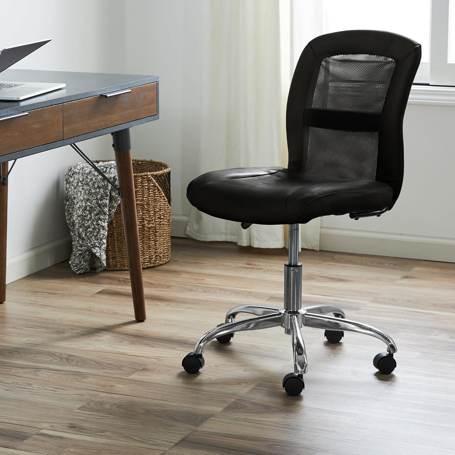 Silla de Tarea Sin Brazos Serta Essential, Negro, Ajustable