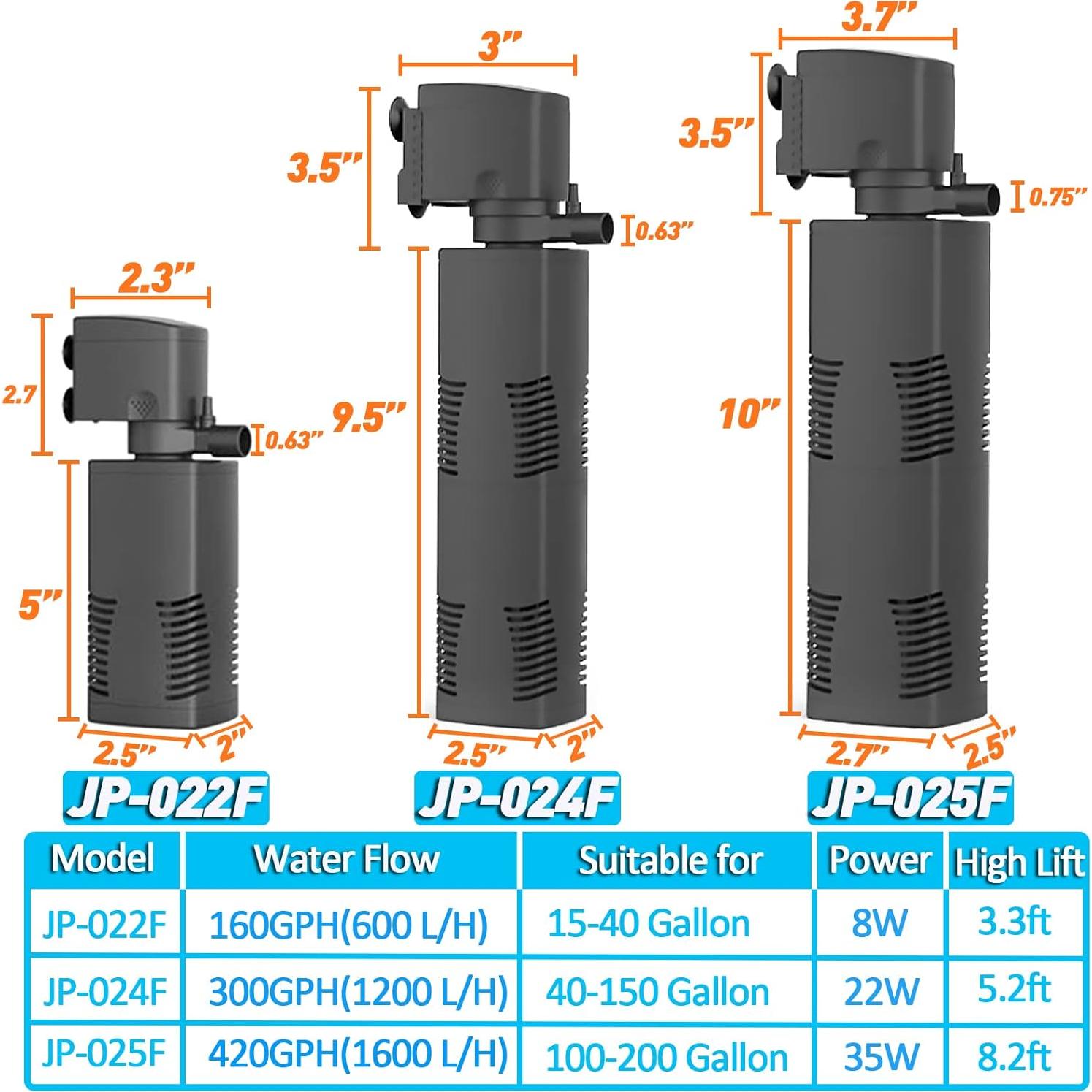Filtro de Acuario Aopu JP-022F 160GPH para 15-40 Galones