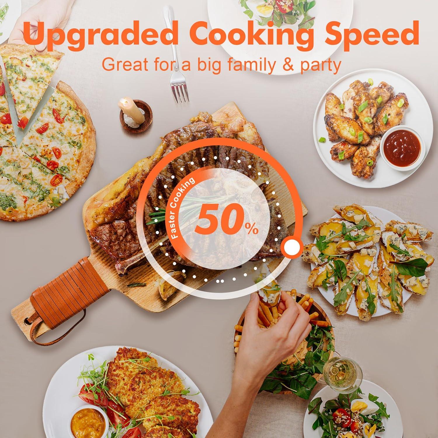 Horno Tostador de Aire Cocina en la Caja 32QT 1800W Negro