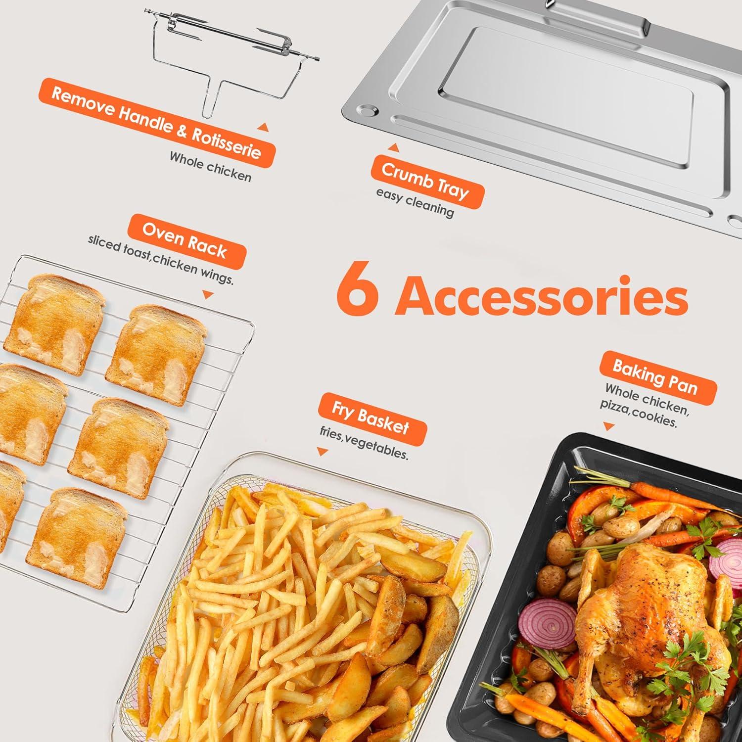 Horno Tostador de Aire Cocina en la Caja 32QT 1800W Negro