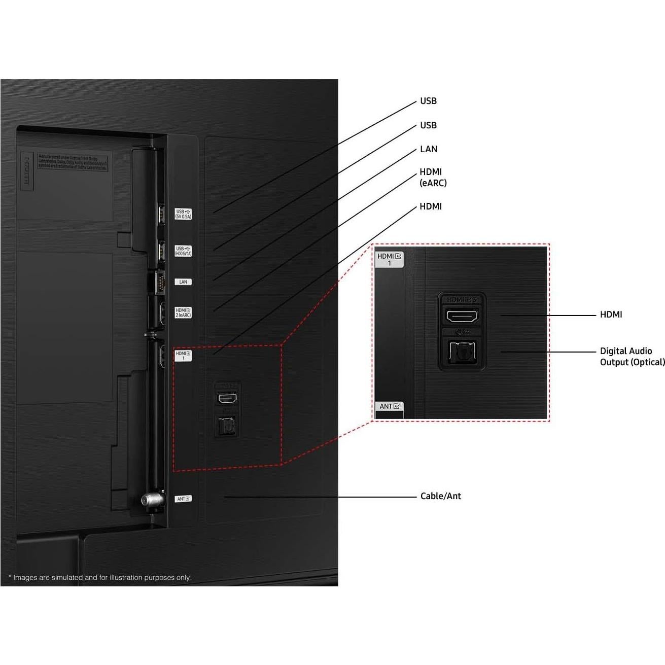 Samsung Televisor QLED 4K 43" Q60D HDR Cuántico 2024