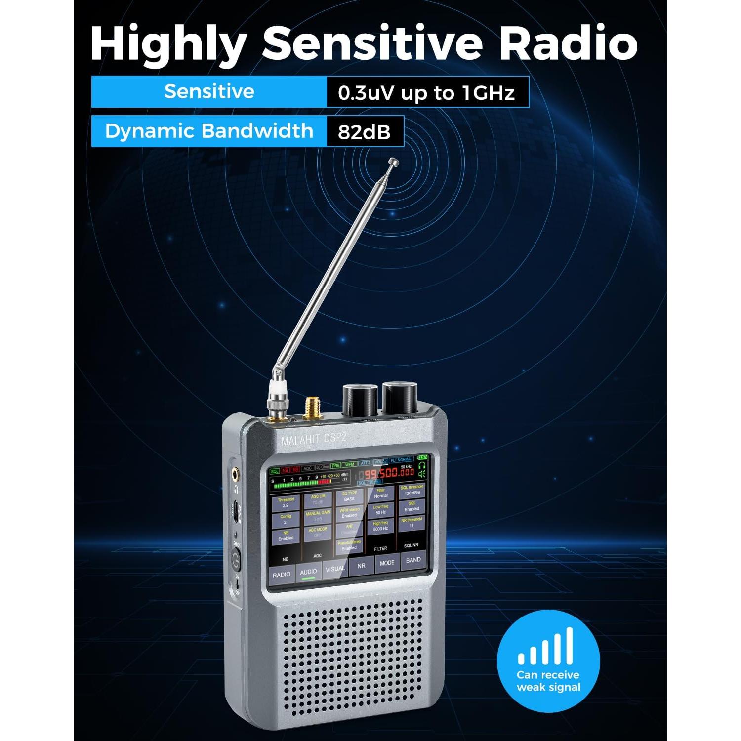Receptor de Radio SDR GOOZEEZOO Malachita DSP2 10kHz-2GHz