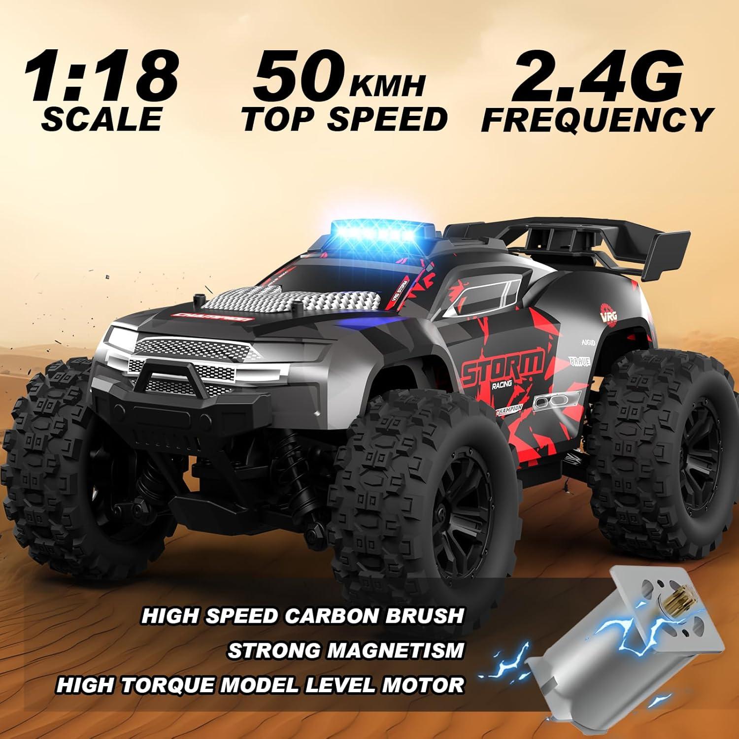 Coche RC Todo Terreno KGF 1:18 4WD 40 km/h Rojo con 2 Baterías