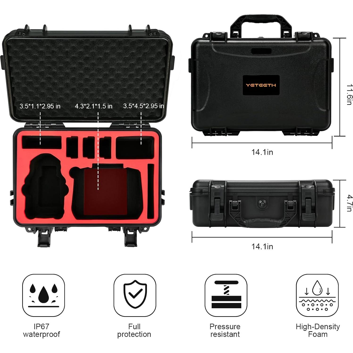 Estuche Duro Impermeable KEKETOHA para DJI Mini 4 Pro - Negro