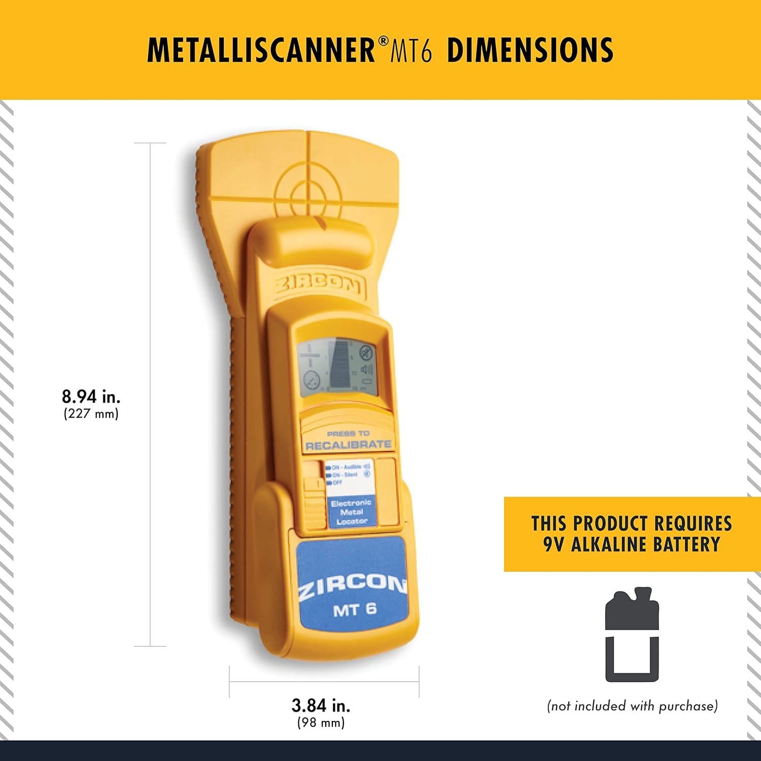 Detector de Metales Zircon MetalliScanner MT6 Profesional 152 mm