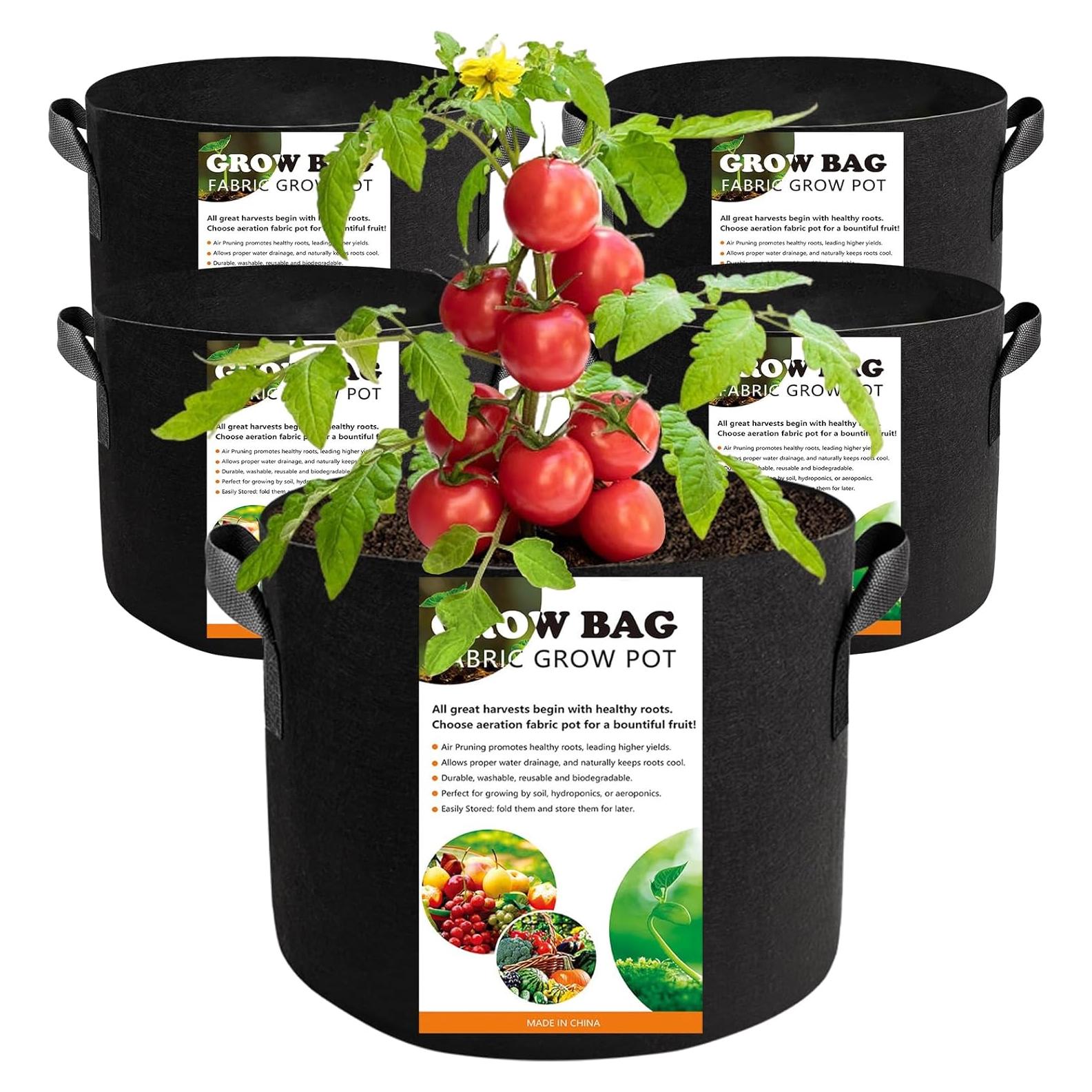 Paquete de 5 Bolsas de Cultivo COKIELE 3 Galones Tela No Tejida