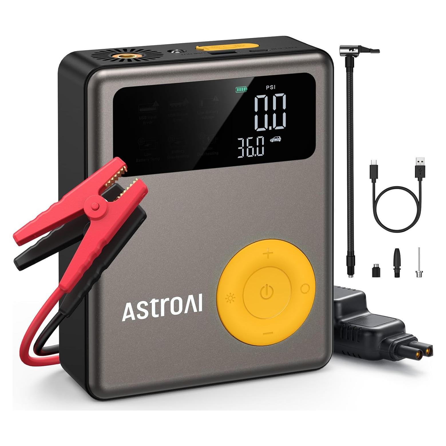 Arrancador de Coche AstroAI 1750A con Compresor 150PSI