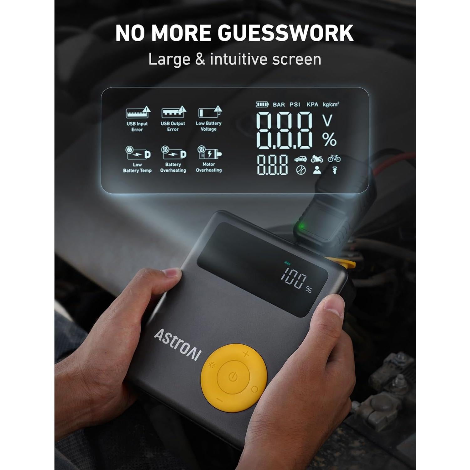 Arrancador de Coche AstroAI 1750A con Compresor 150PSI