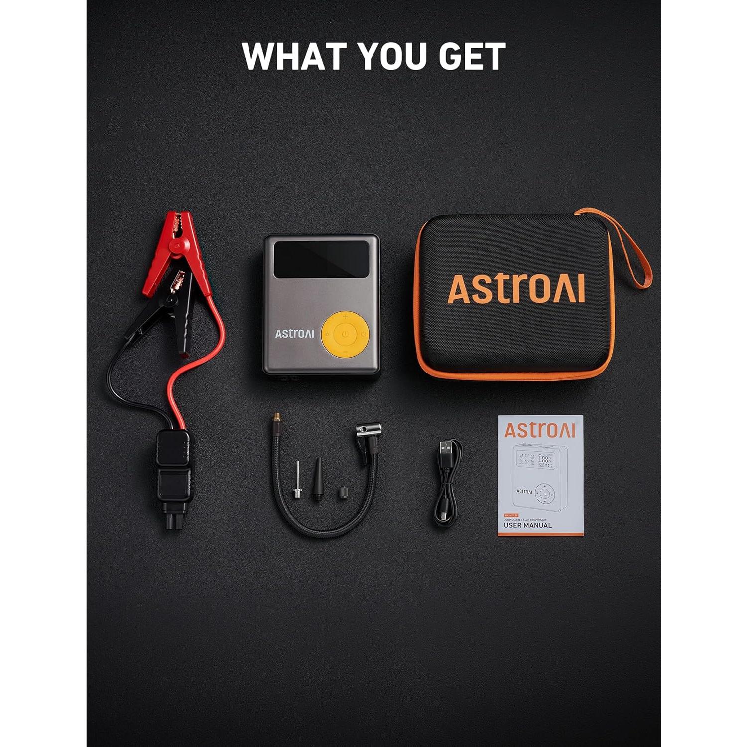 Arrancador de Coche AstroAI 1750A con Compresor 150PSI