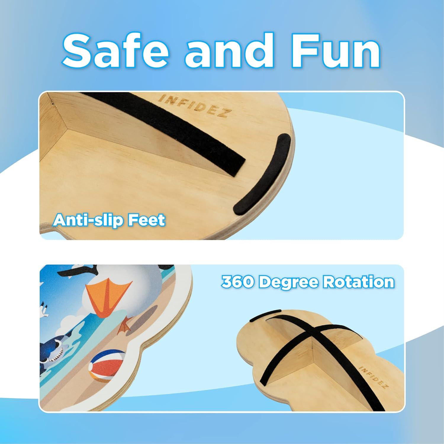 Tabla de Equilibrio de Madera INFIDEZ para Niños 40.6x25.4cm