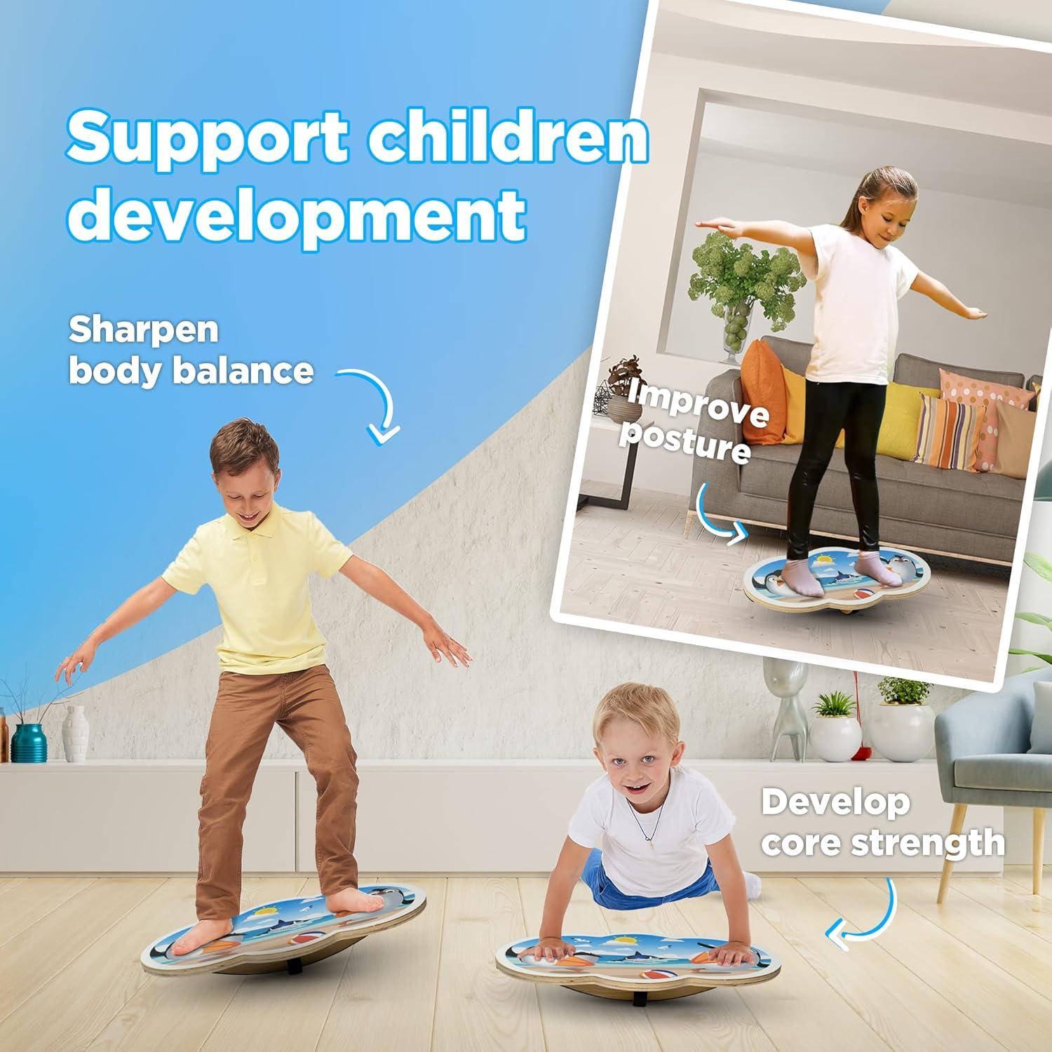 Tabla de Equilibrio de Madera INFIDEZ para Niños 40.6x25.4cm