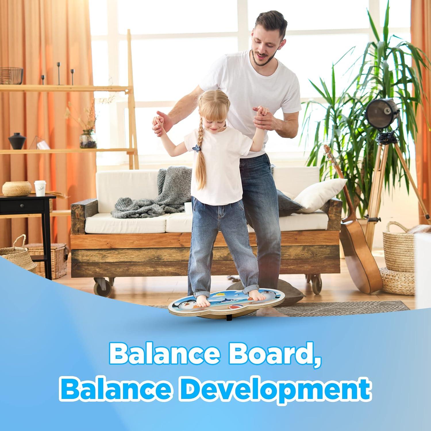 Tabla de Equilibrio de Madera INFIDEZ para Niños 40.6x25.4cm