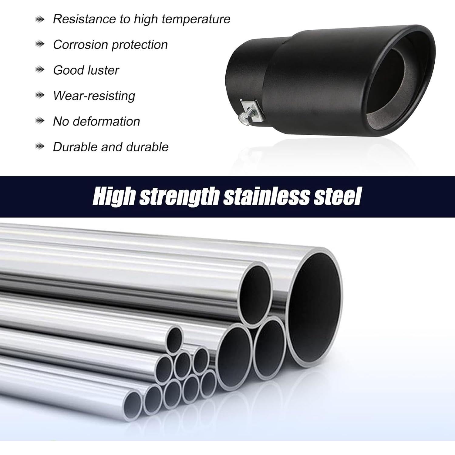 Punta de Escape de Acero Inoxidable Dawfall 1 PC Recta 13.97 cm