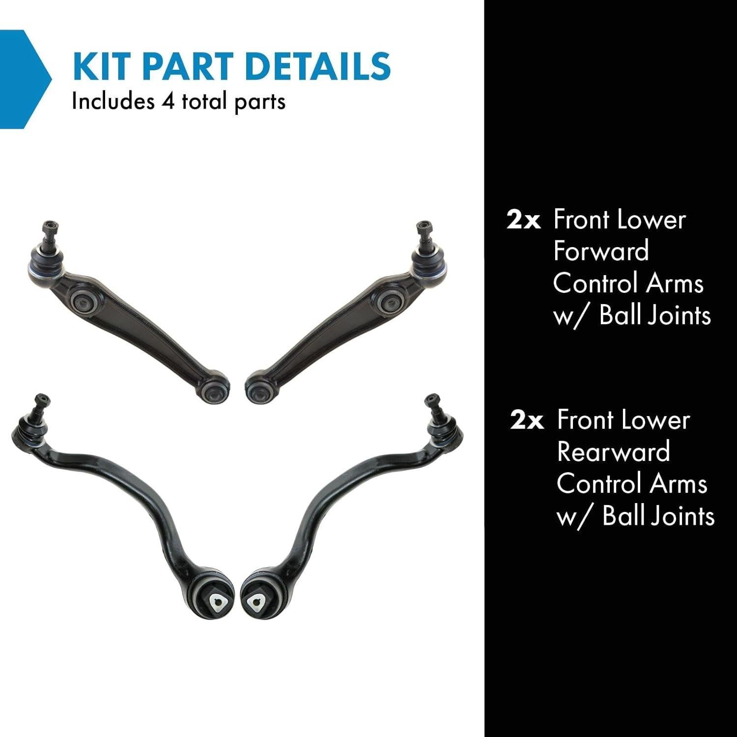 Juego de 4 Brazos de Control Inferior TRQ PSA66728 para BMW