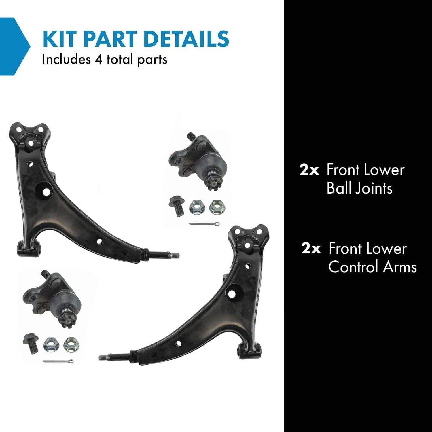 Brazo de Control Inferior TRQ PSA62508 4 Piezas Toyota Corolla