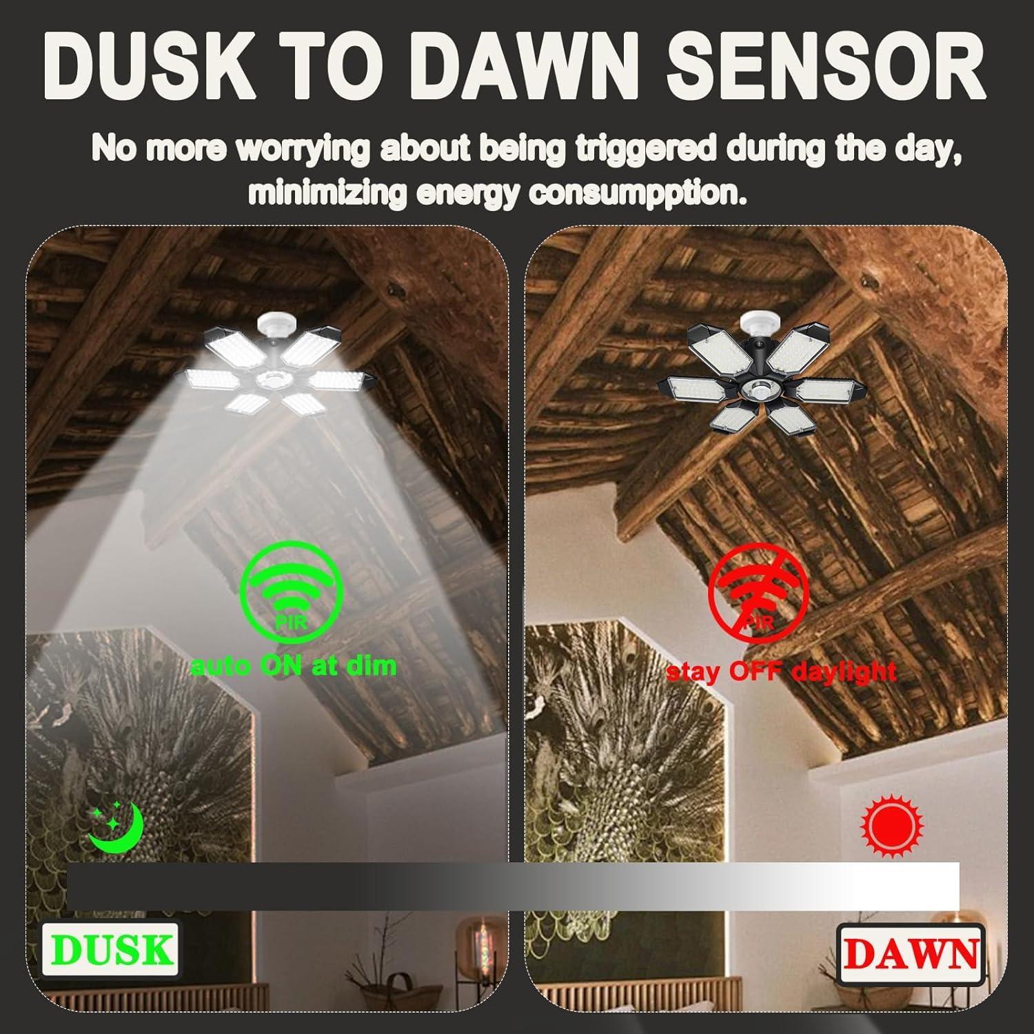 Luz de Garaje LED ELIVERN DL03-005 180W 18000LM Sensor Movimiento