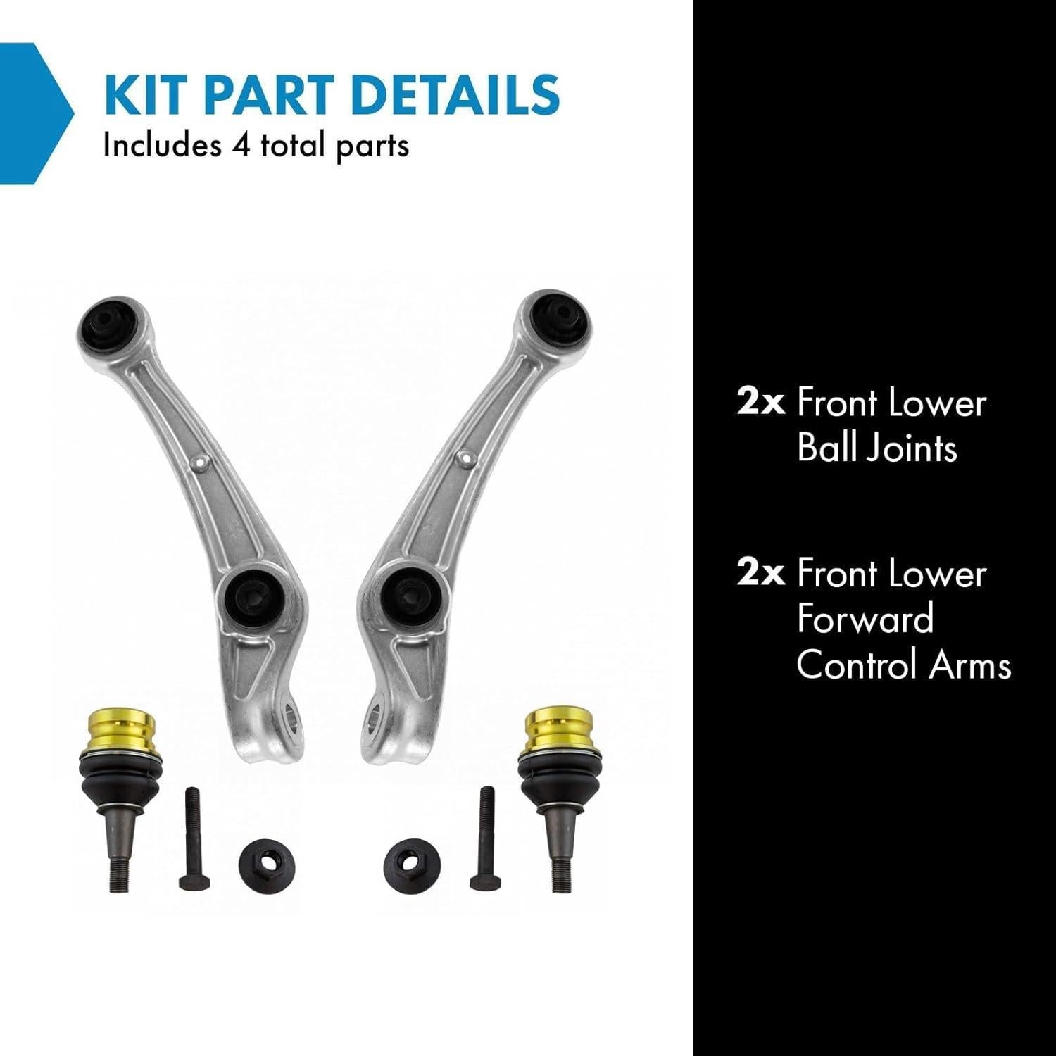 Brazo de Control Inferior Frontal TRQ PSA72510 4 Piezas Audi