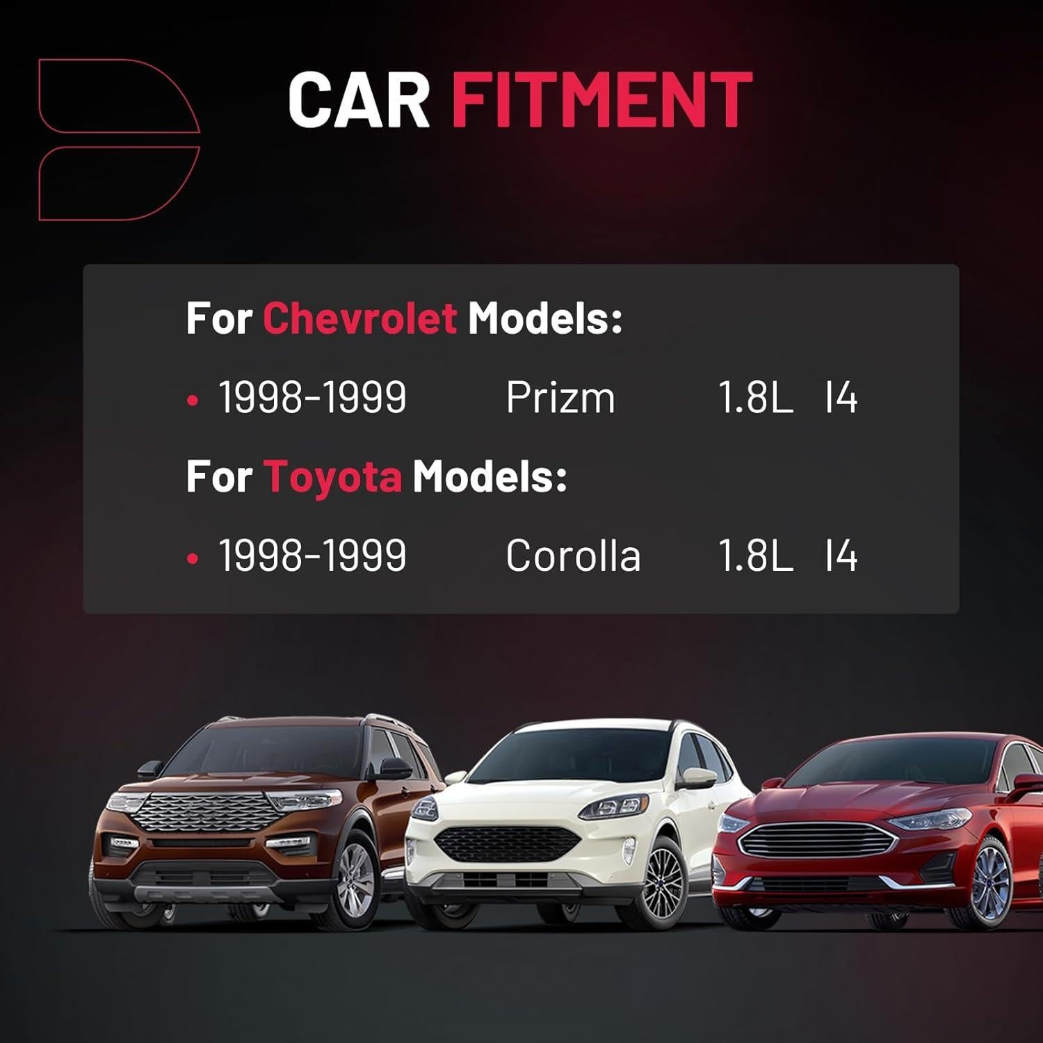 BDFHYK 2 Ignition Coil Pack UF246 and 4 Iridium Spark Plug 7090 Compatible with Chevy 1998-1999 Prizm 1.8L l4; Compatible with Toyota 1998-1999 Corolla 1.8L l4 Coil for 5C1075 C651 CUF246 C246