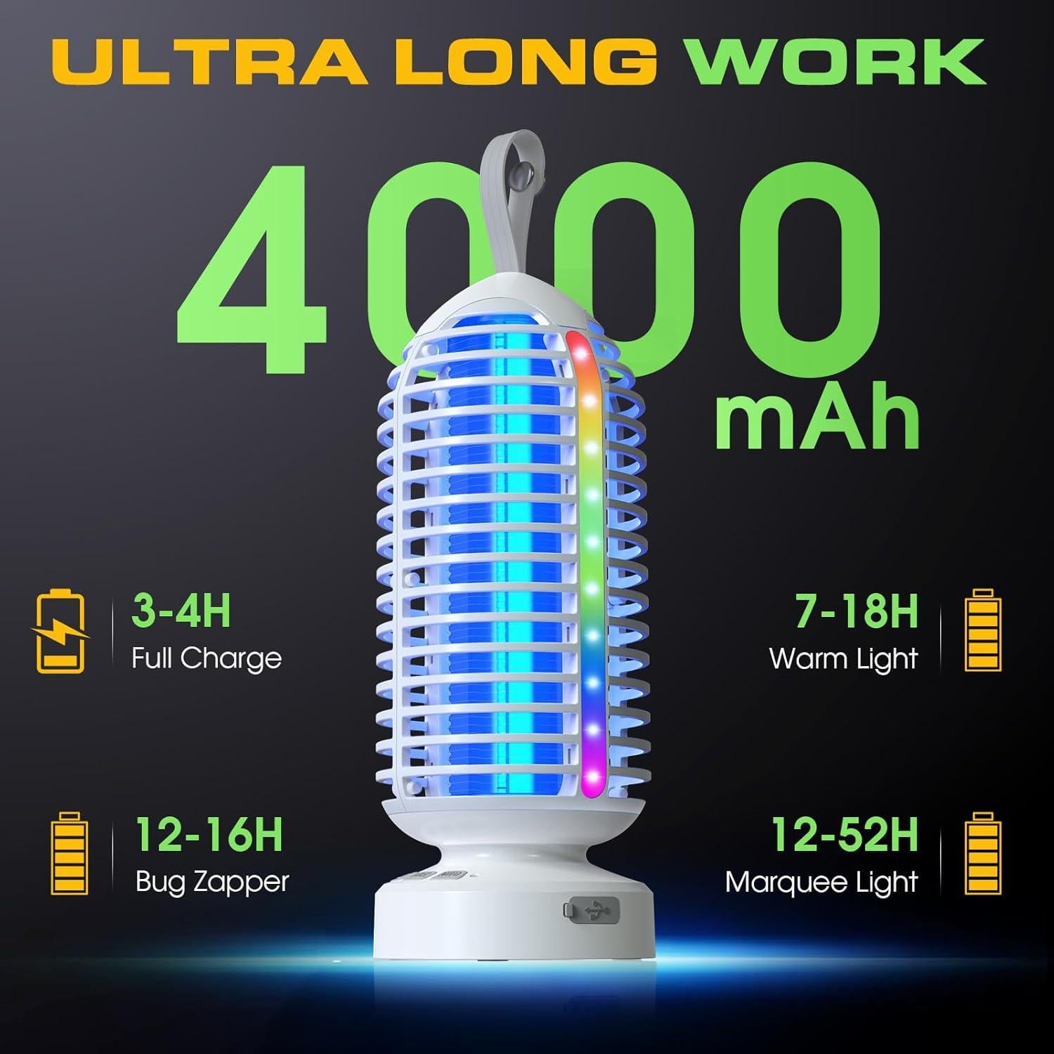 Zapper de Insectos Zwiran 4000mAh Recargable Impermeable