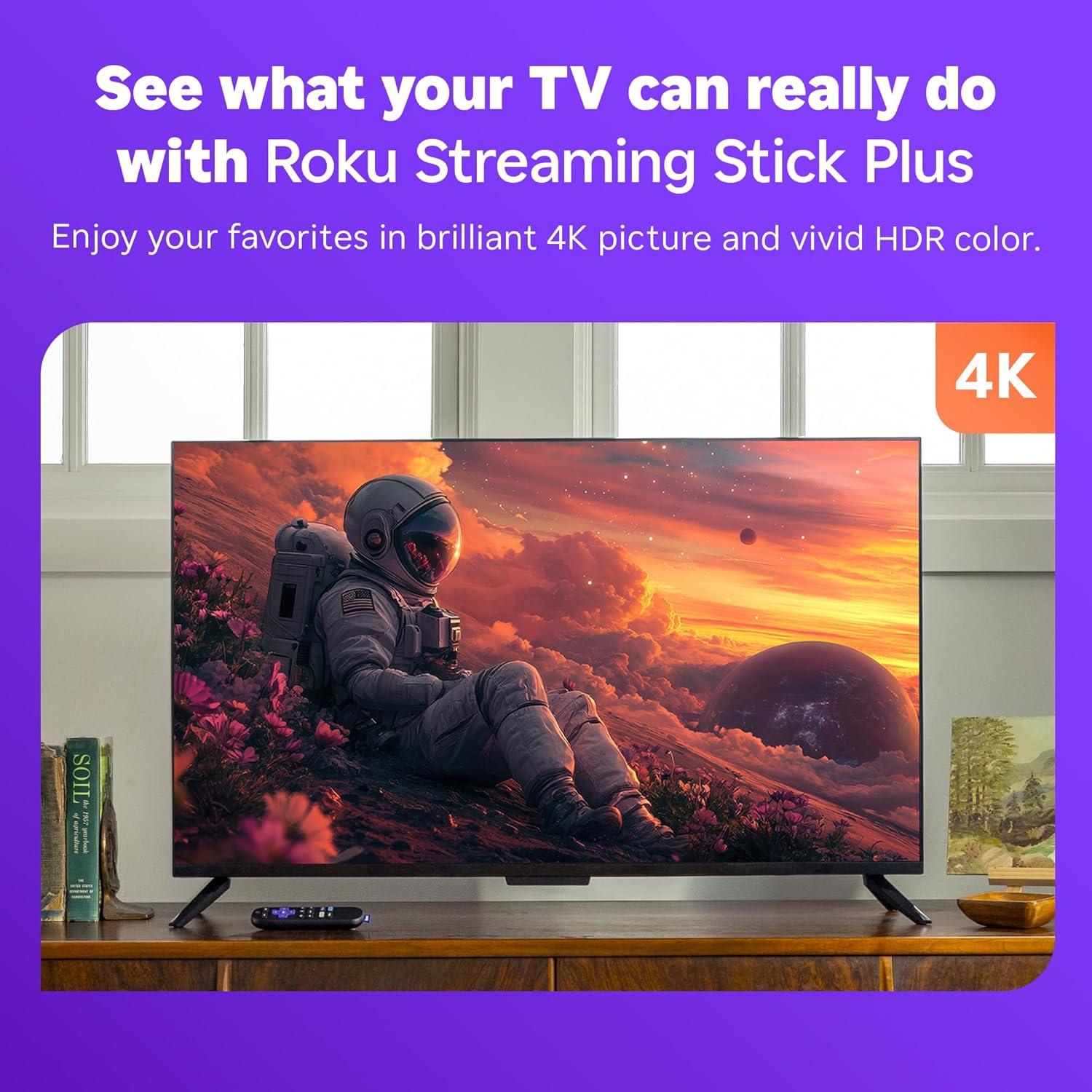 Roku Streaming Stick Plus 2025 - Dispositivo 4K HDR con control remoto