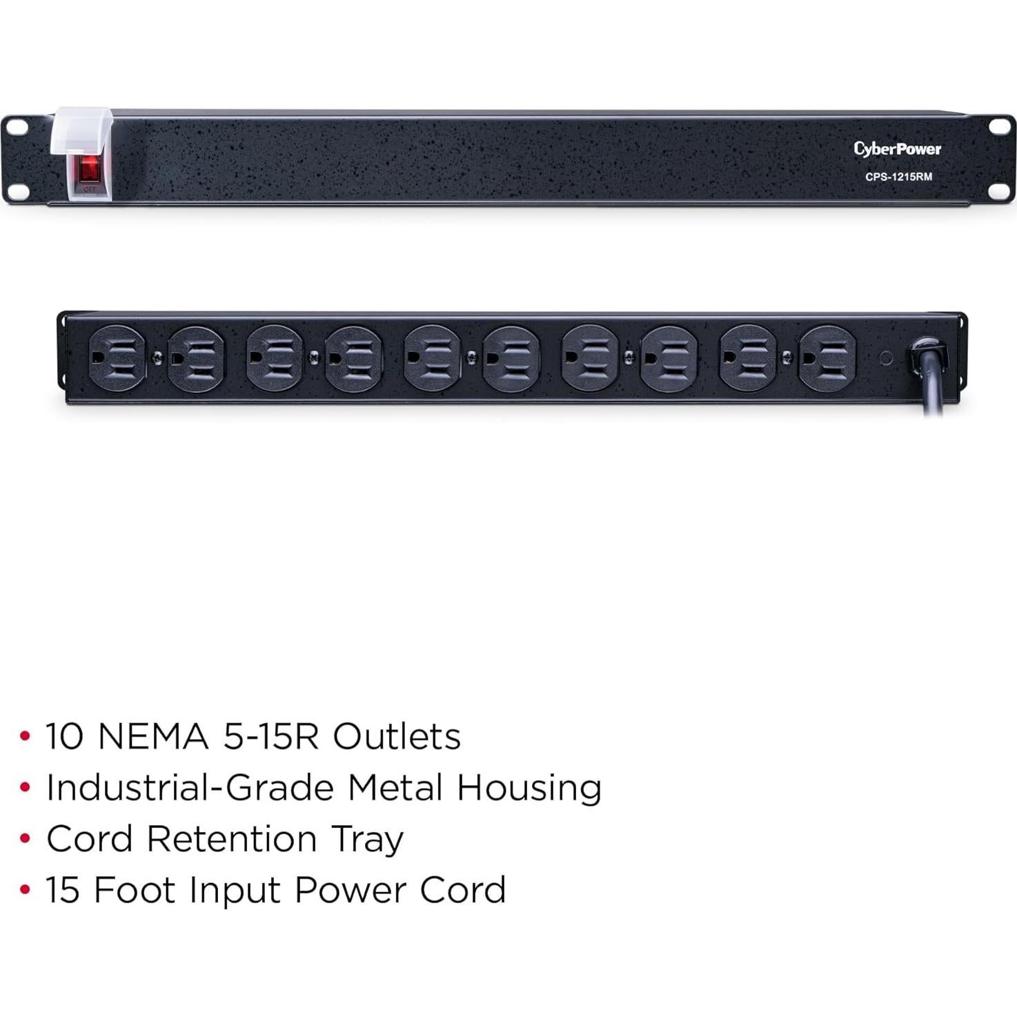 PDU CyberPower CPS1215RM 10 Salidas 100-125V 15A 4.57m