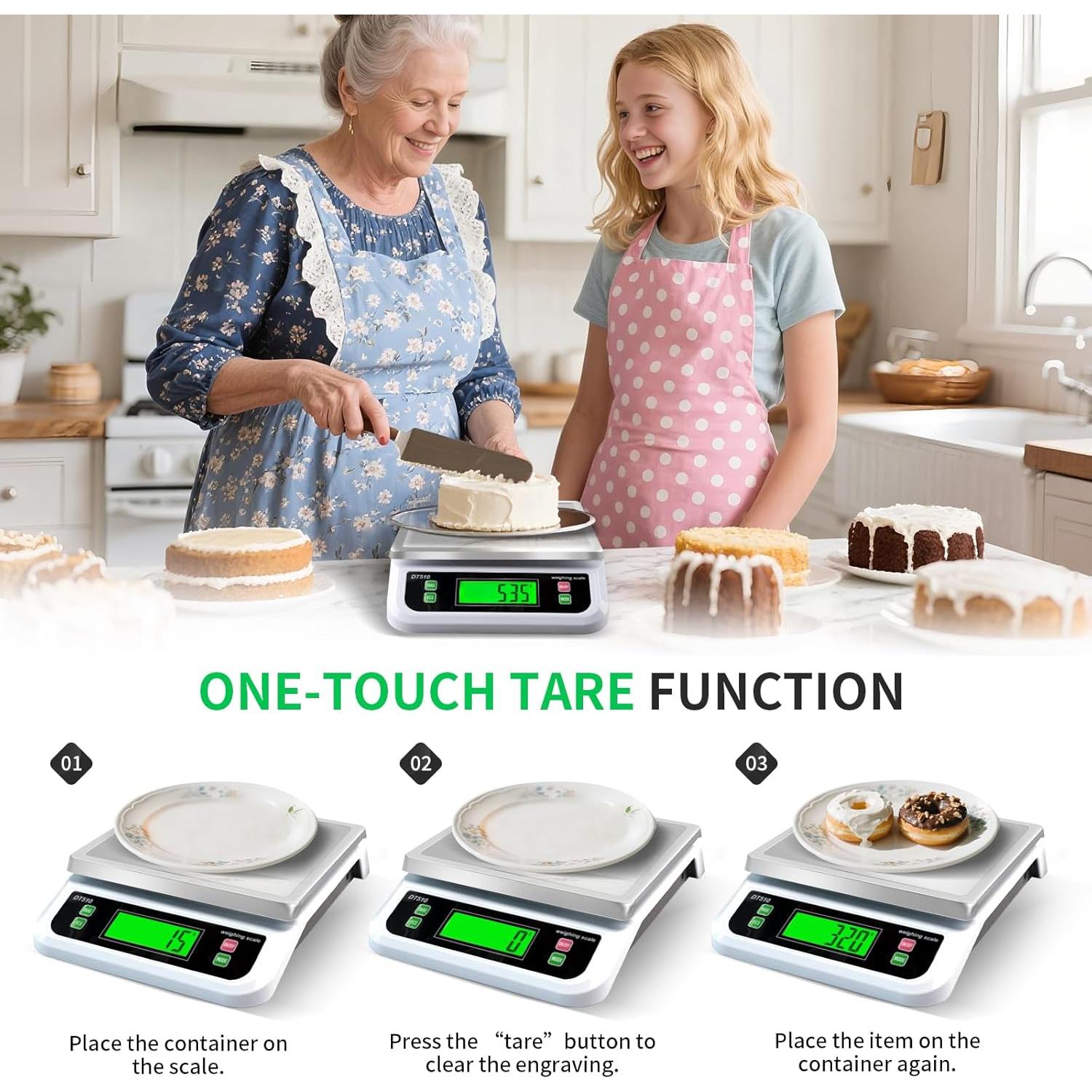 Escala de Cocina Digital LNXDMWMS 40kg Pantalla LCD Acero Inoxidable