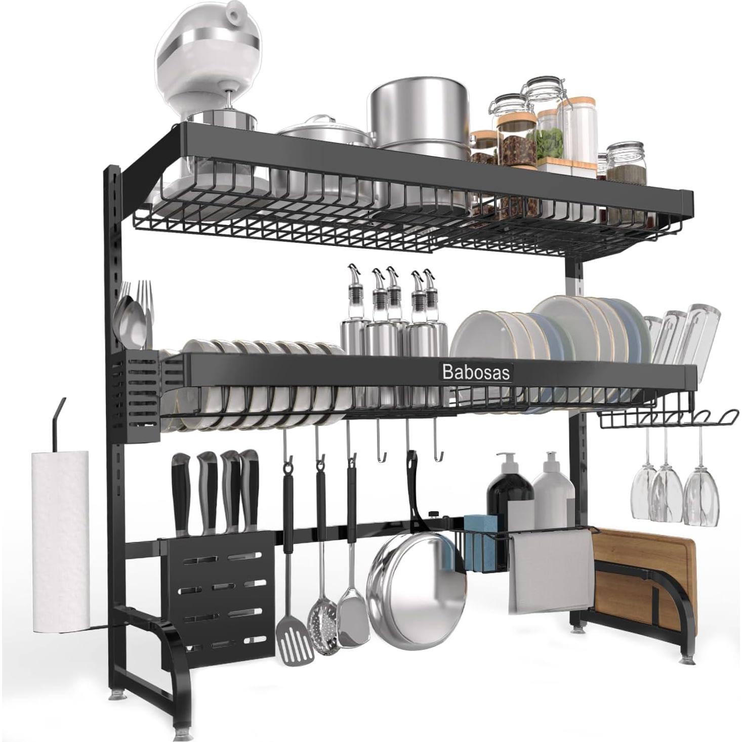 Escurridor de Platos Ajustable Babosas Acero Inoxidable 3 Niveles