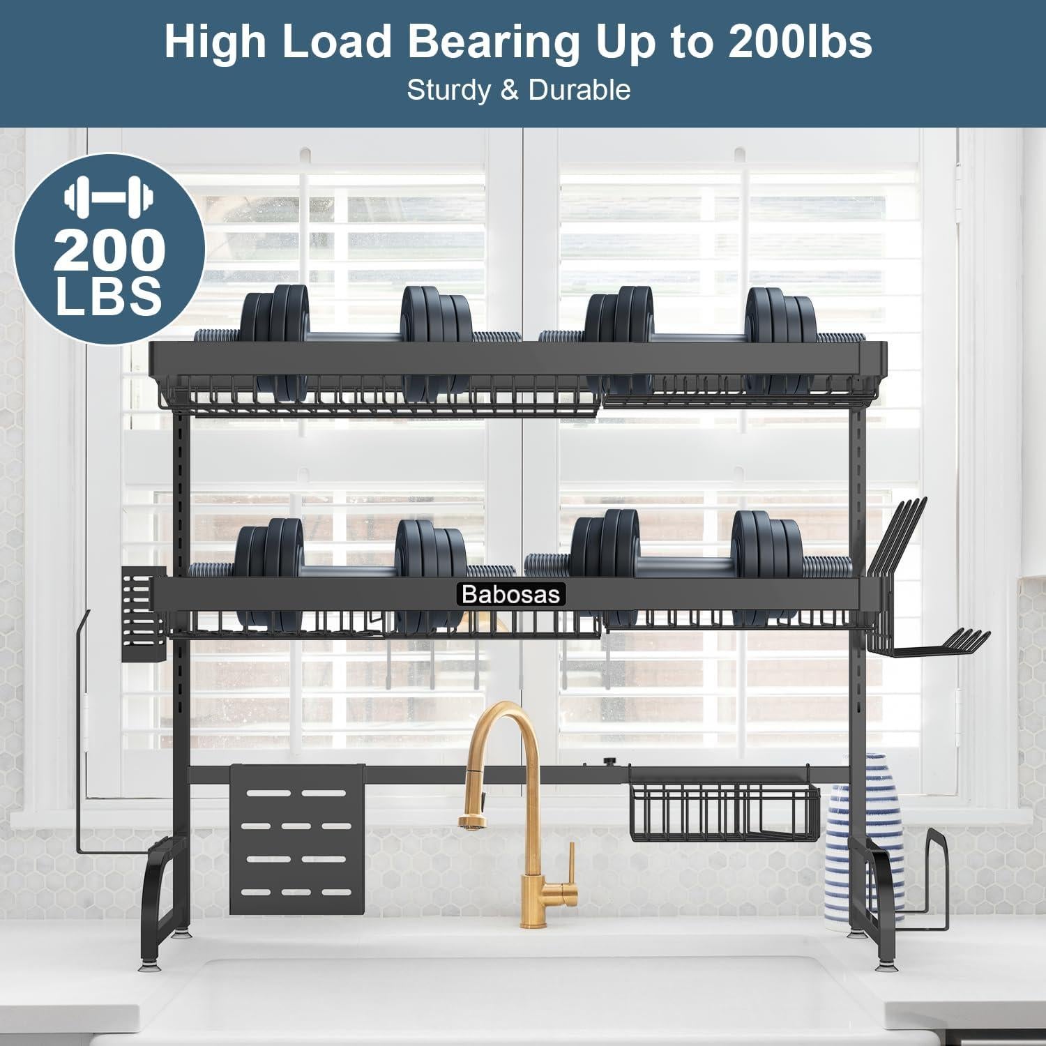 Escurridor de Platos Ajustable Babosas Acero Inoxidable 3 Niveles