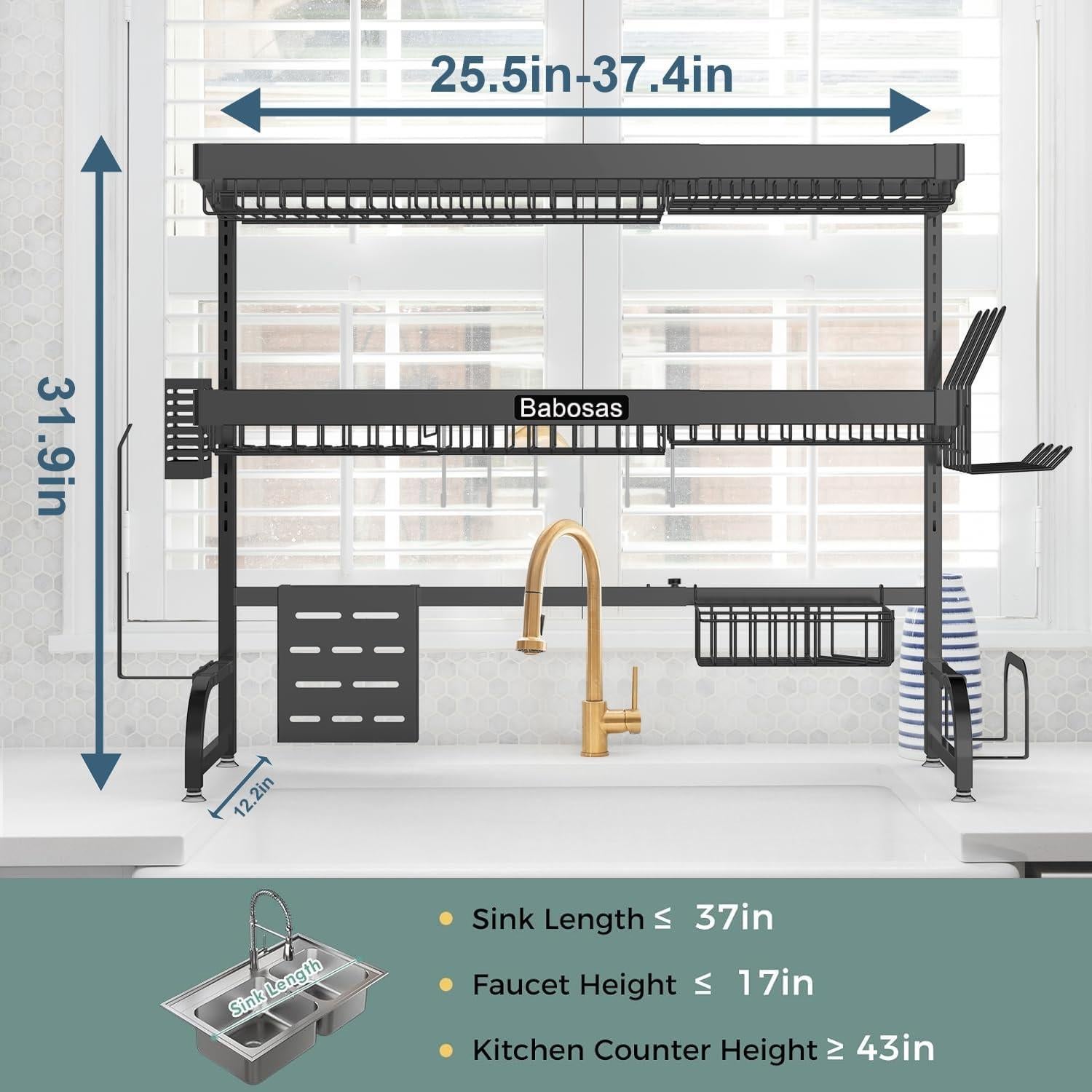 Escurridor de Platos Ajustable Babosas Acero Inoxidable 3 Niveles