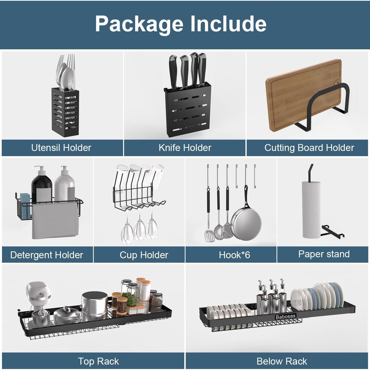 Escurridor de Platos Ajustable Babosas Acero Inoxidable 3 Niveles