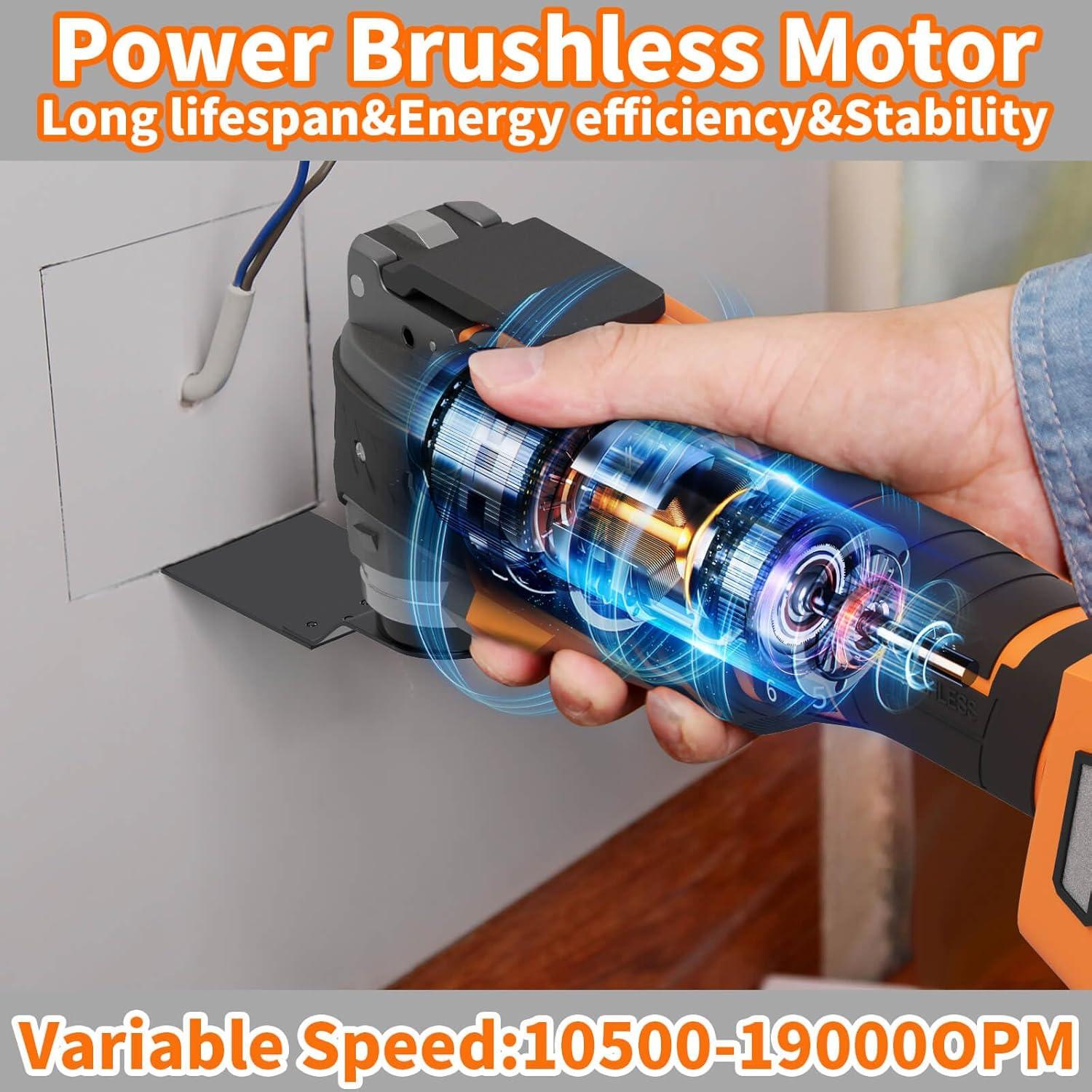 Herramienta Oscilante Inalámbrica ENERTWIST 6 Velocidades LED