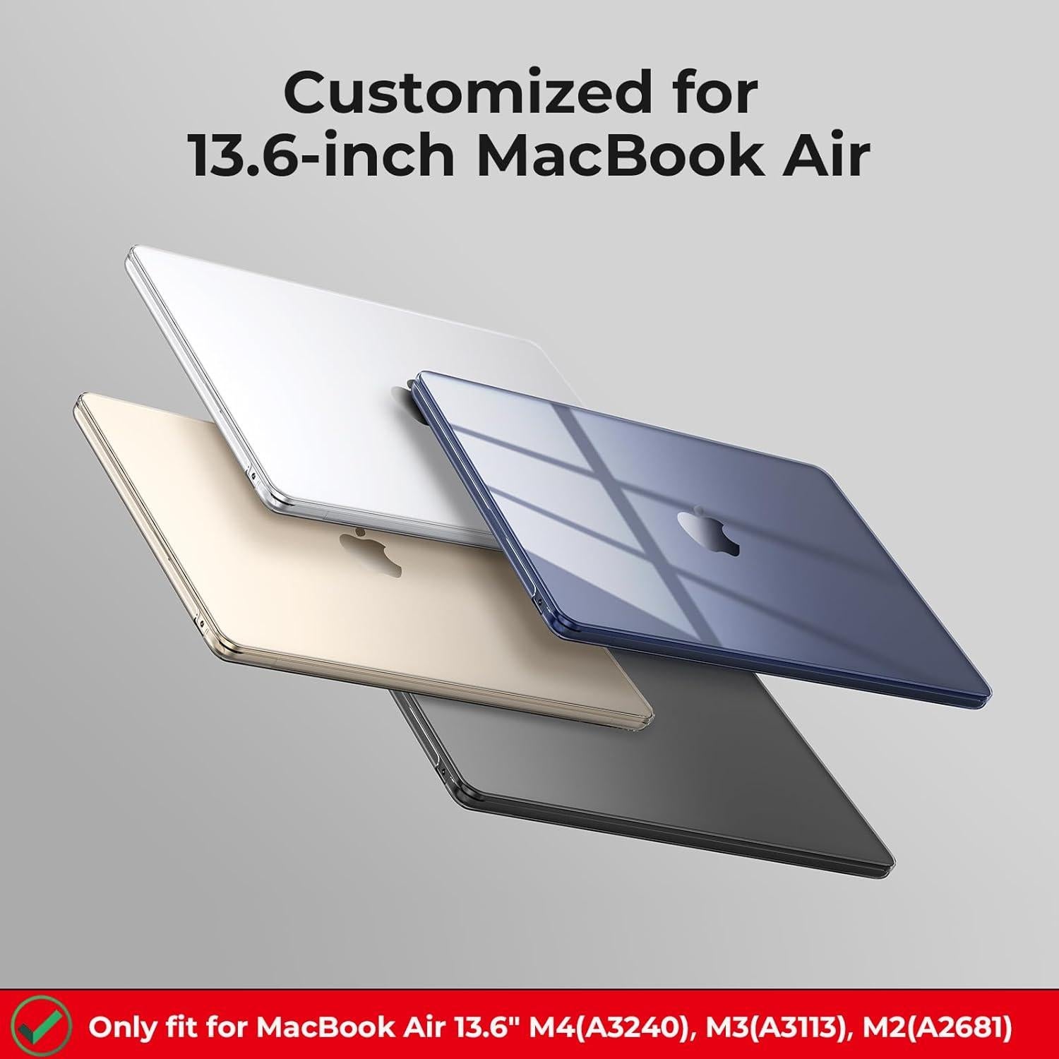 Funda EooCoo para MacBook Air 13" M4 M3 M2 Transparente