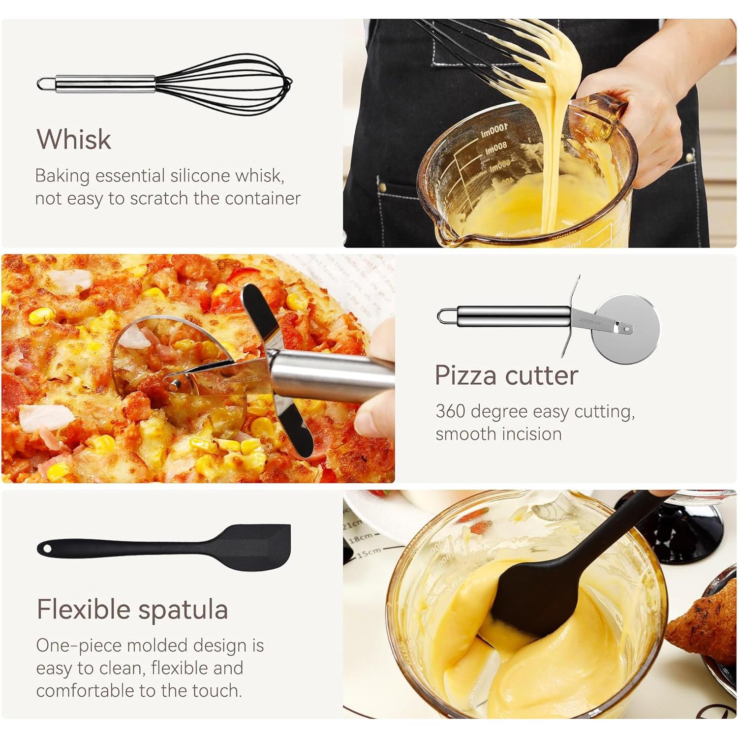 Juego de Utensilios de Cocina NCUE 35 Piezas Silicona Acero Inoxidable