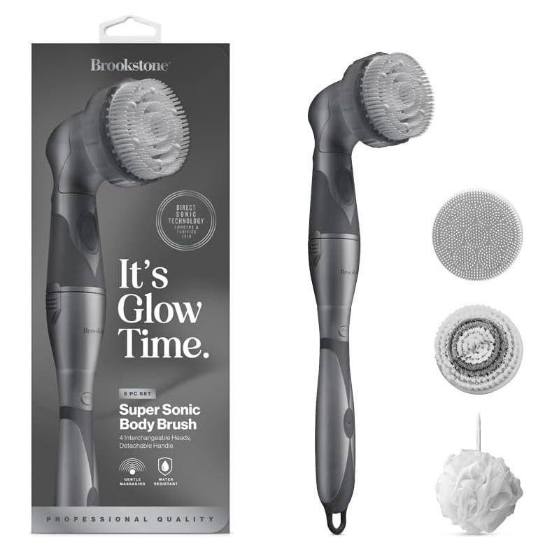 Cepillo de Baño Eléctrico Brookstone 5 Piezas Exfoliante
