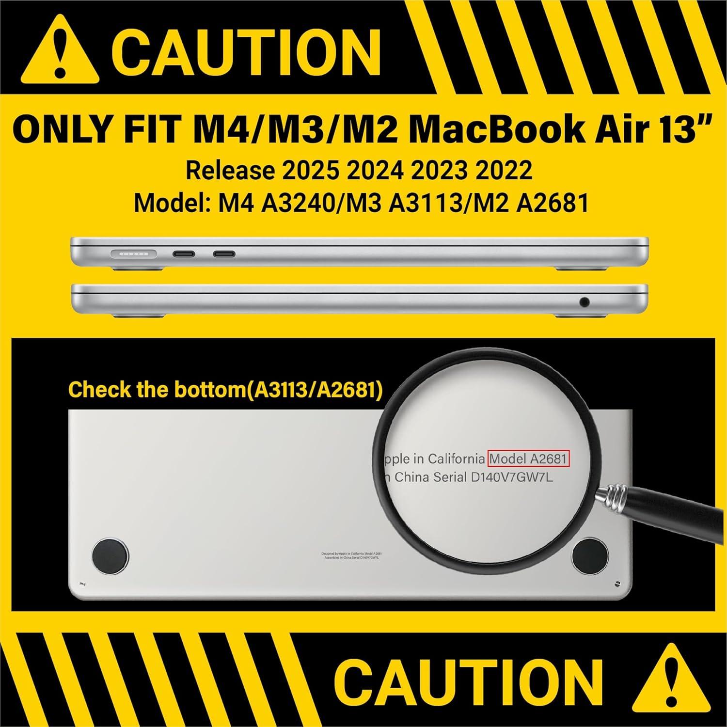 Funda IBENZER para MacBook Air 13.6 M2 M3 M4 Transparente