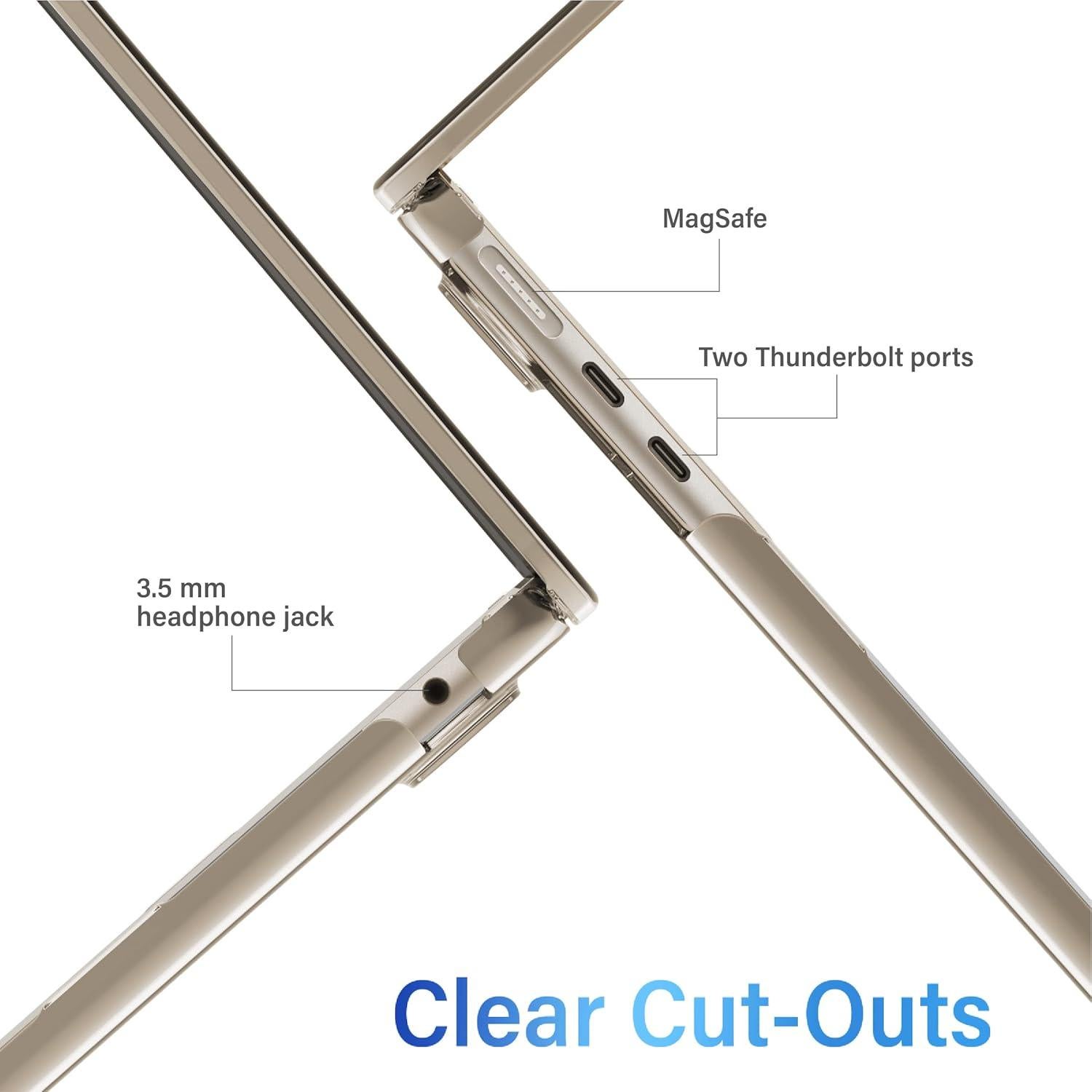 Funda IBENZER para MacBook Air 13.6 M2 M3 M4 Transparente