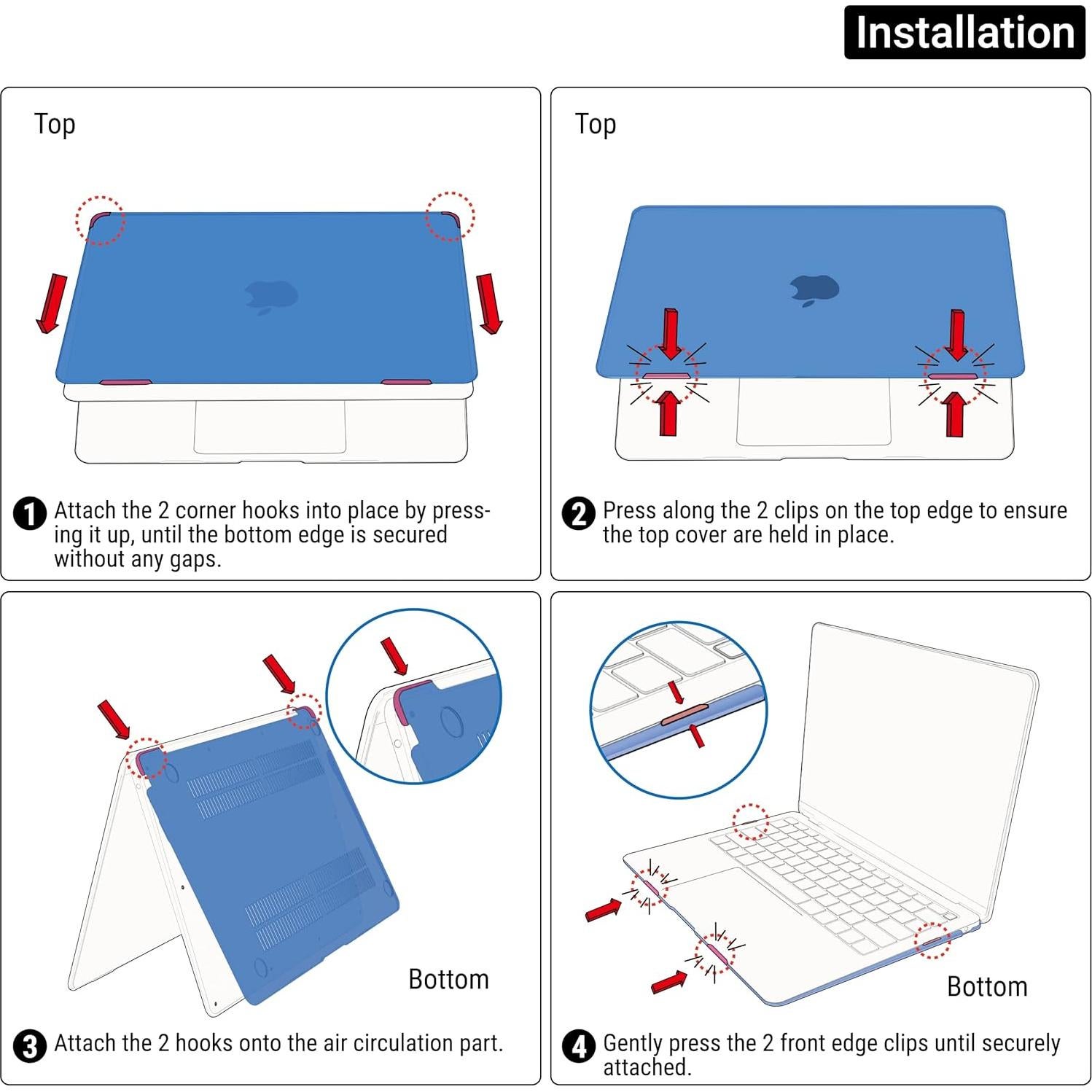 Funda IBENZER para MacBook Air 13.6 M2 M3 M4 Transparente