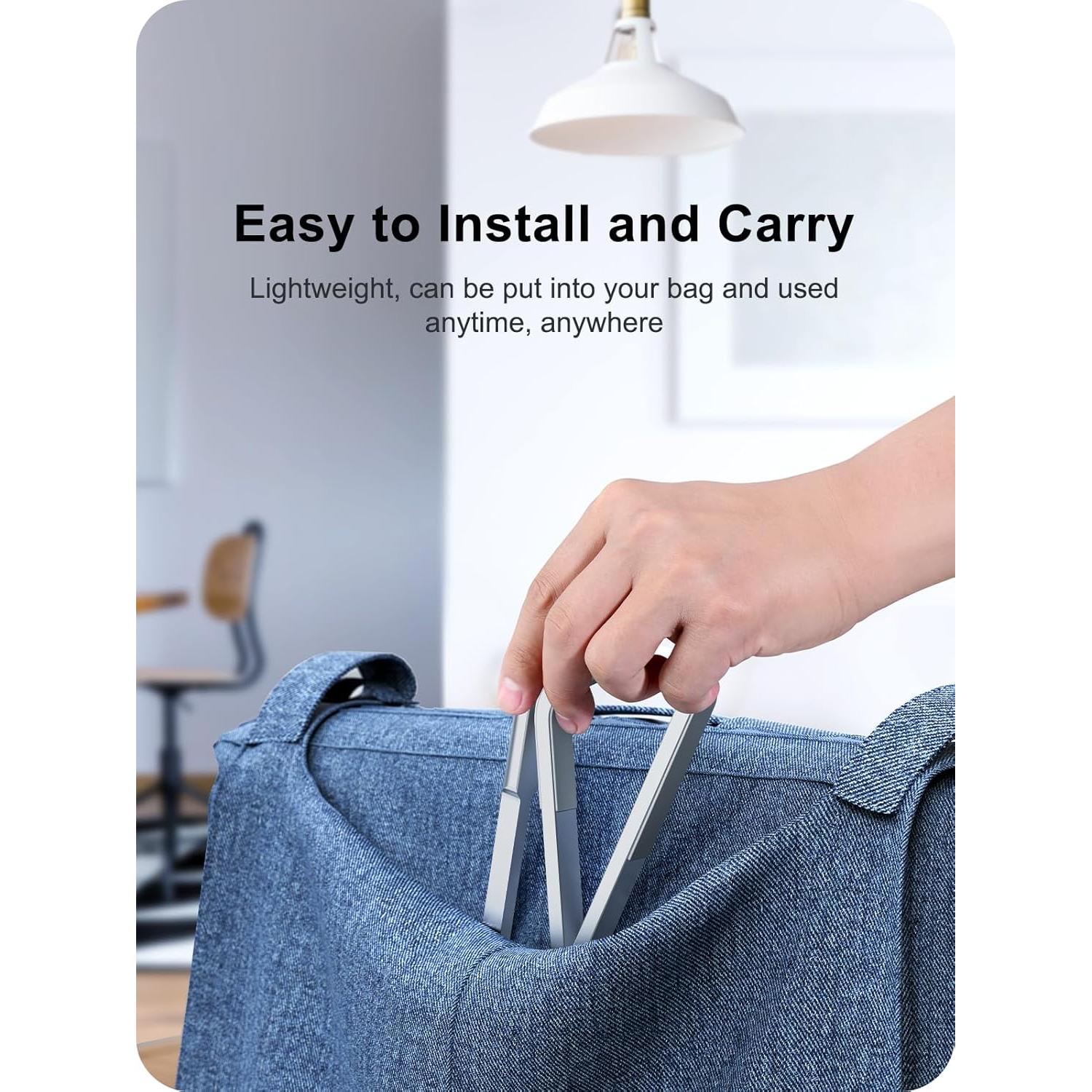 Soporte Plegable para Laptop MOKURU Aluminio Plateado 24.4x7.9cm