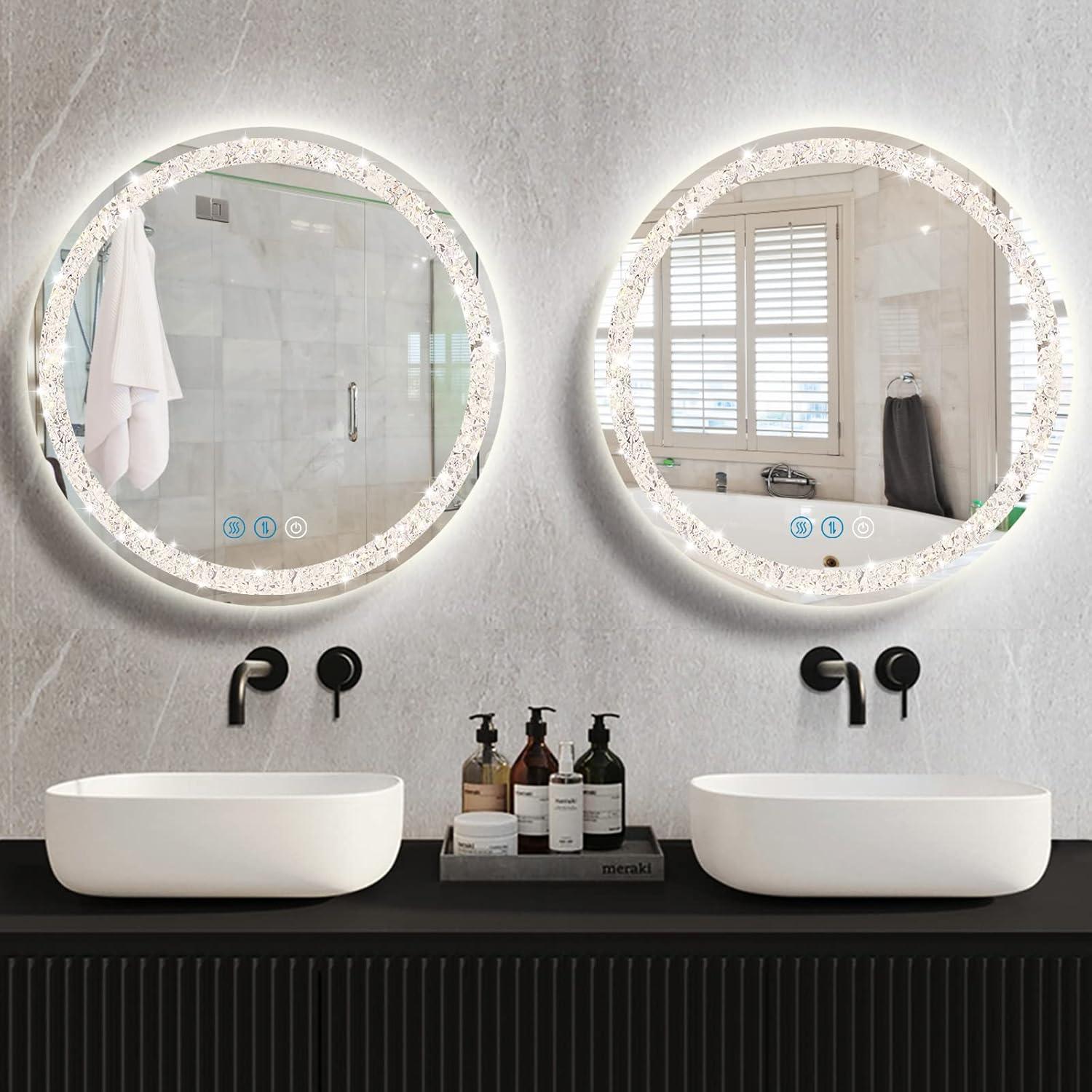 Espejo Redondo Iluminado THEKLA 50.8 cm con Luz Regulable