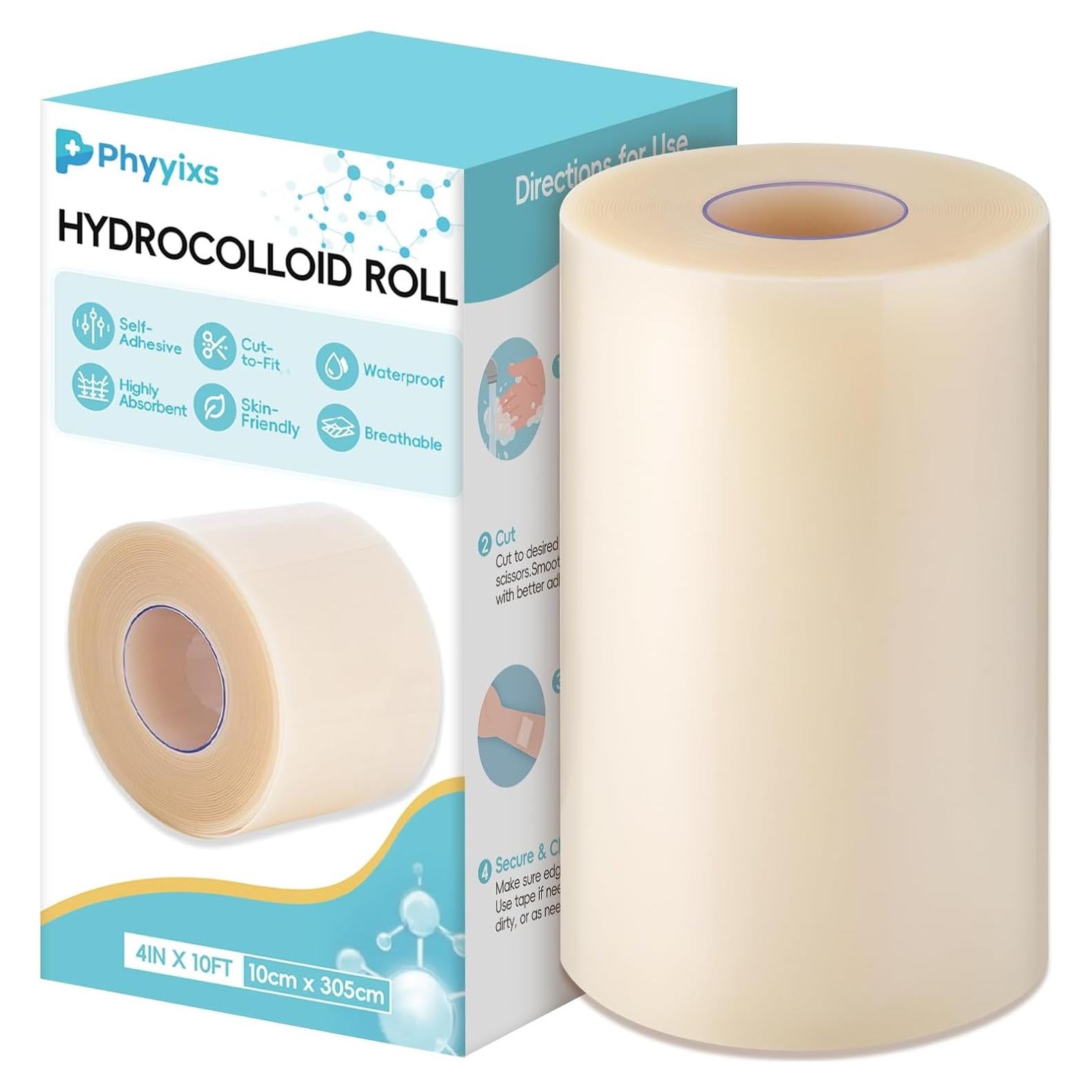 Rollo de hidrocoloide 10 cm x 3 m Phyyixs - Vendaje impermeable