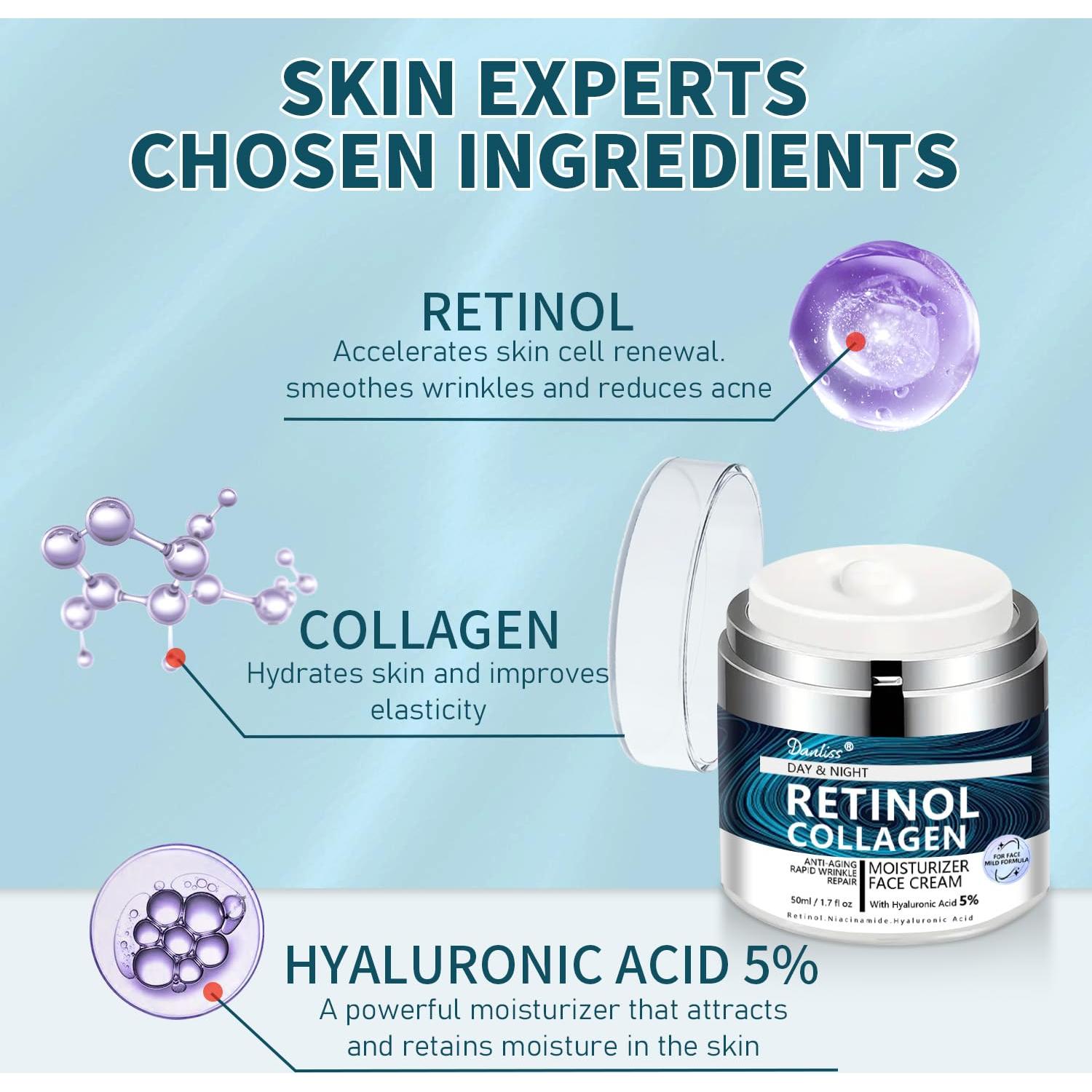 Crema de Colágeno y Retinol Danliss 48g Hidratante Facial