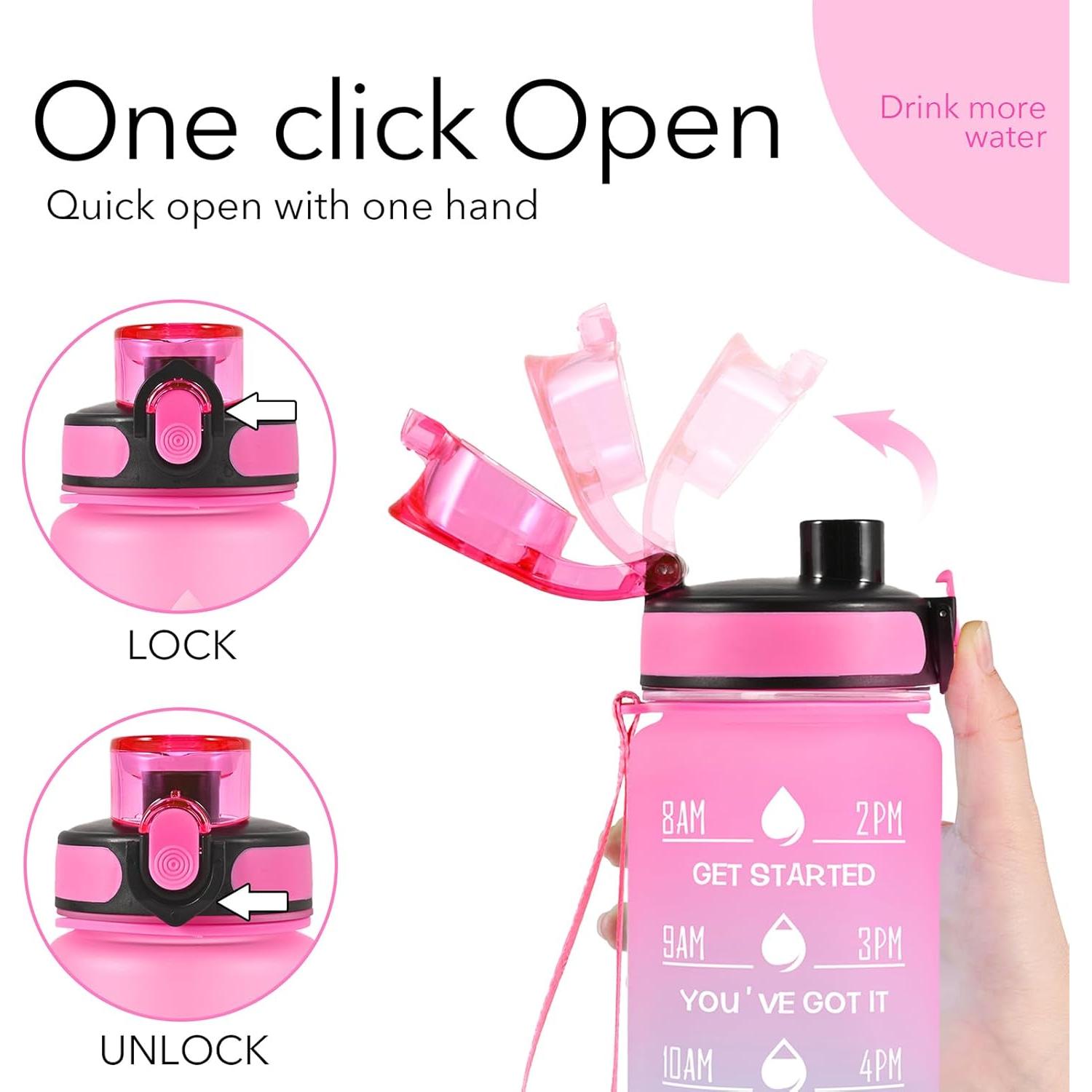 Botella de Agua Reutilizable Newfad 1L con Funda y Pajilla