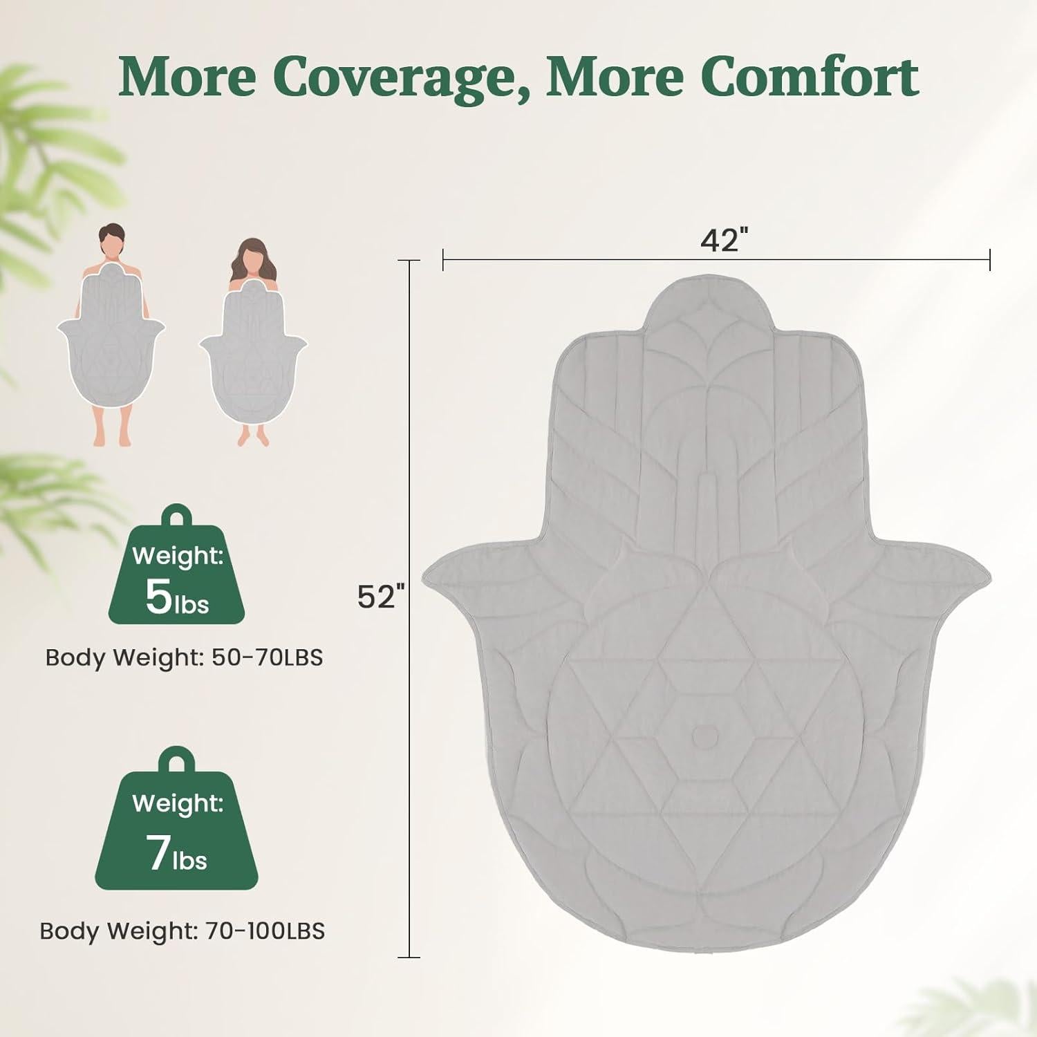 Manta con peso ZonLi 2.57 kg 109 x 132 cm Algodón Gris