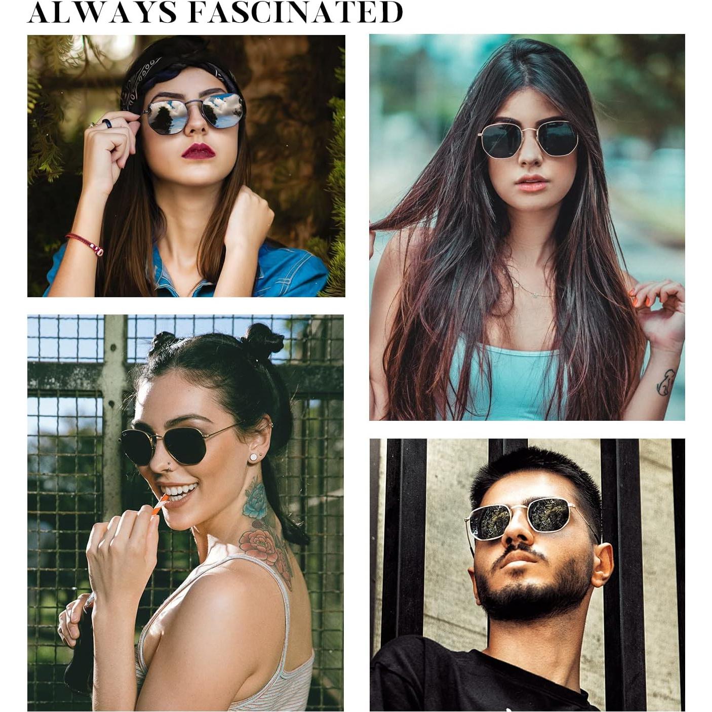 Gafas de sol KALIYADI unisex hexagonales polarizadas UV400