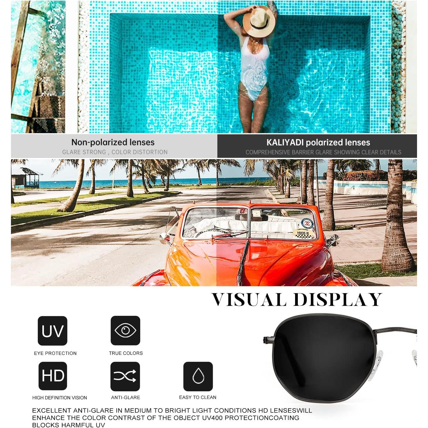 Gafas de sol KALIYADI unisex hexagonales polarizadas UV400