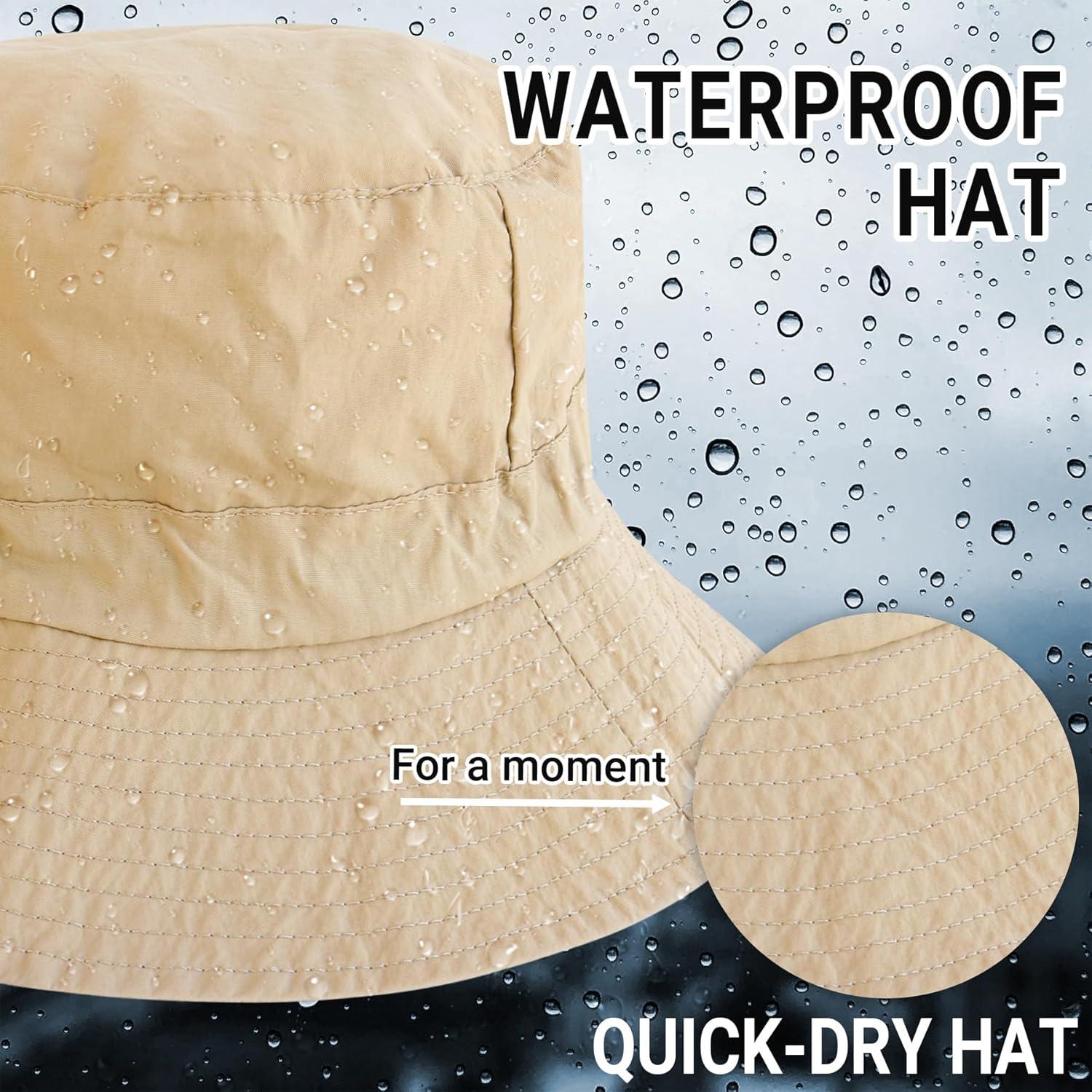 Sombrero de Cubo Impermeable y Secado Rápido Beige - Unisex