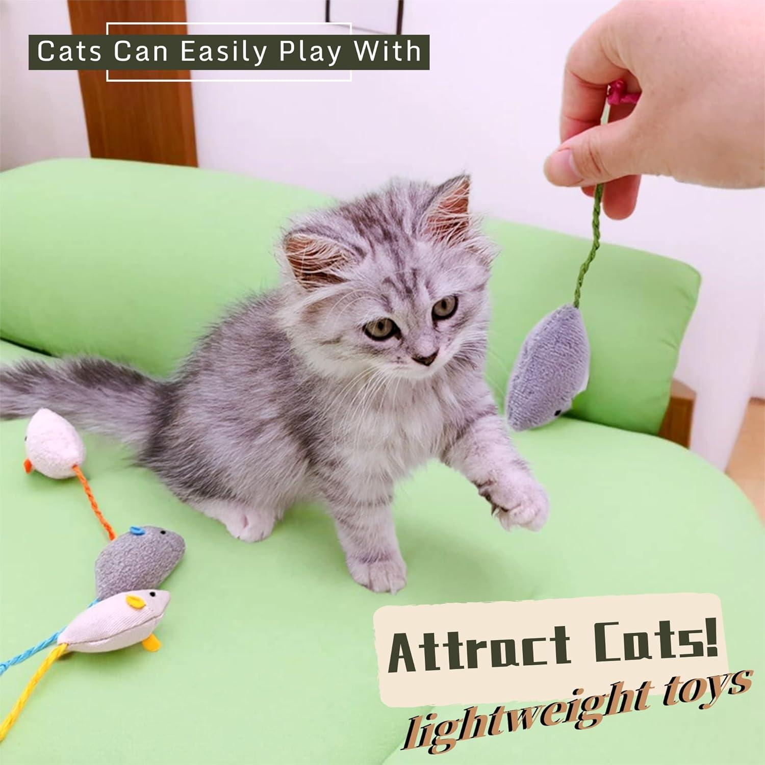 Juguetes para Gatos Electspark - Paquete de 4 Ratones de Peluche